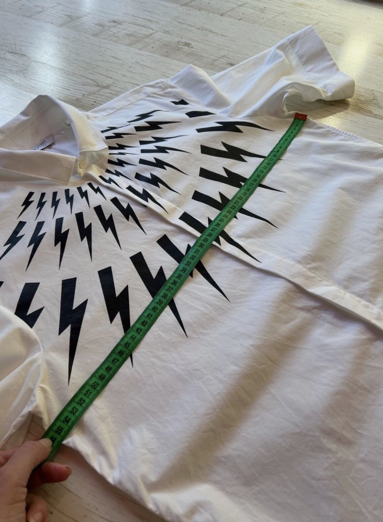 Neil Barrett Neil Barrett Lightning Logo Oversized Shirt – Size S Size US S / EU 44-46 / 1 - 17 Thumbnail