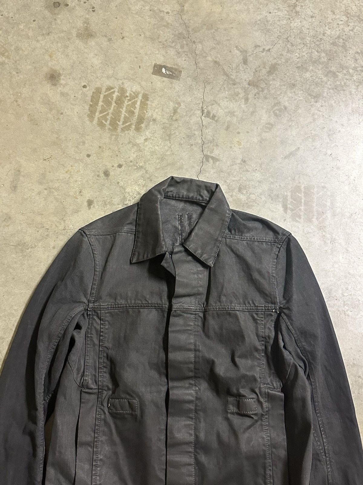 Rick Owens × Rick Owens Drkshdw Rick Owens Black Wax Denim Trucker