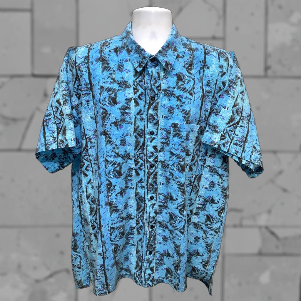 Vintage Vtg Variance Mens Blue Graphic Print Short Sleeve Hawaiian Shirt Size L Size US L / EU 52-54 / 3 - 1 Thumbnail