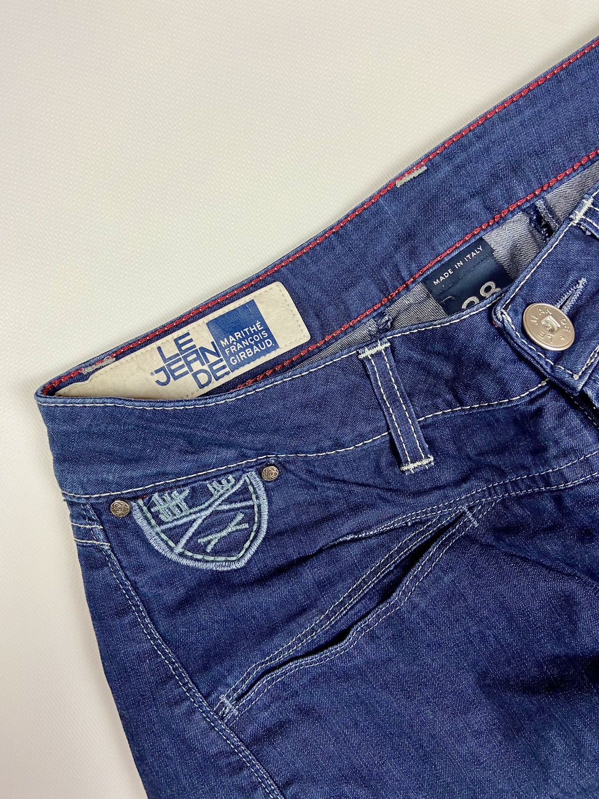 Marithe + Francois Girbaud × Vintage Marithe Francois Girbaud Navy Cropped Women Denim JeansSz 28 Size 30" / US 8 / IT 44 - 7 Thumbnail