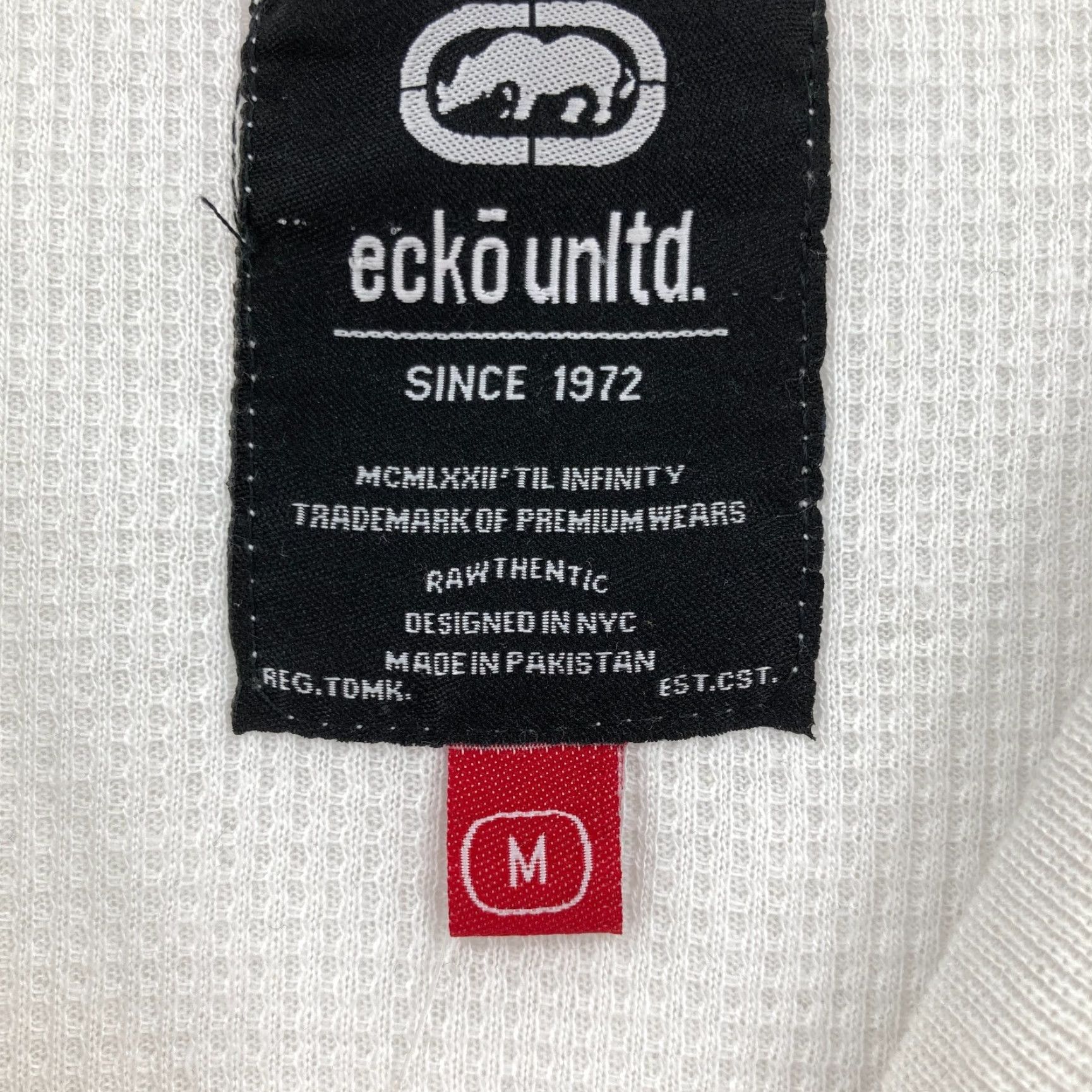 Ecko Unltd. Ecko Unltd Thermal Waffle Knit Shirt Mens M White Gray Crew Neck Y2K NWT Size US M / EU 48-50 / 2 - 4 Thumbnail