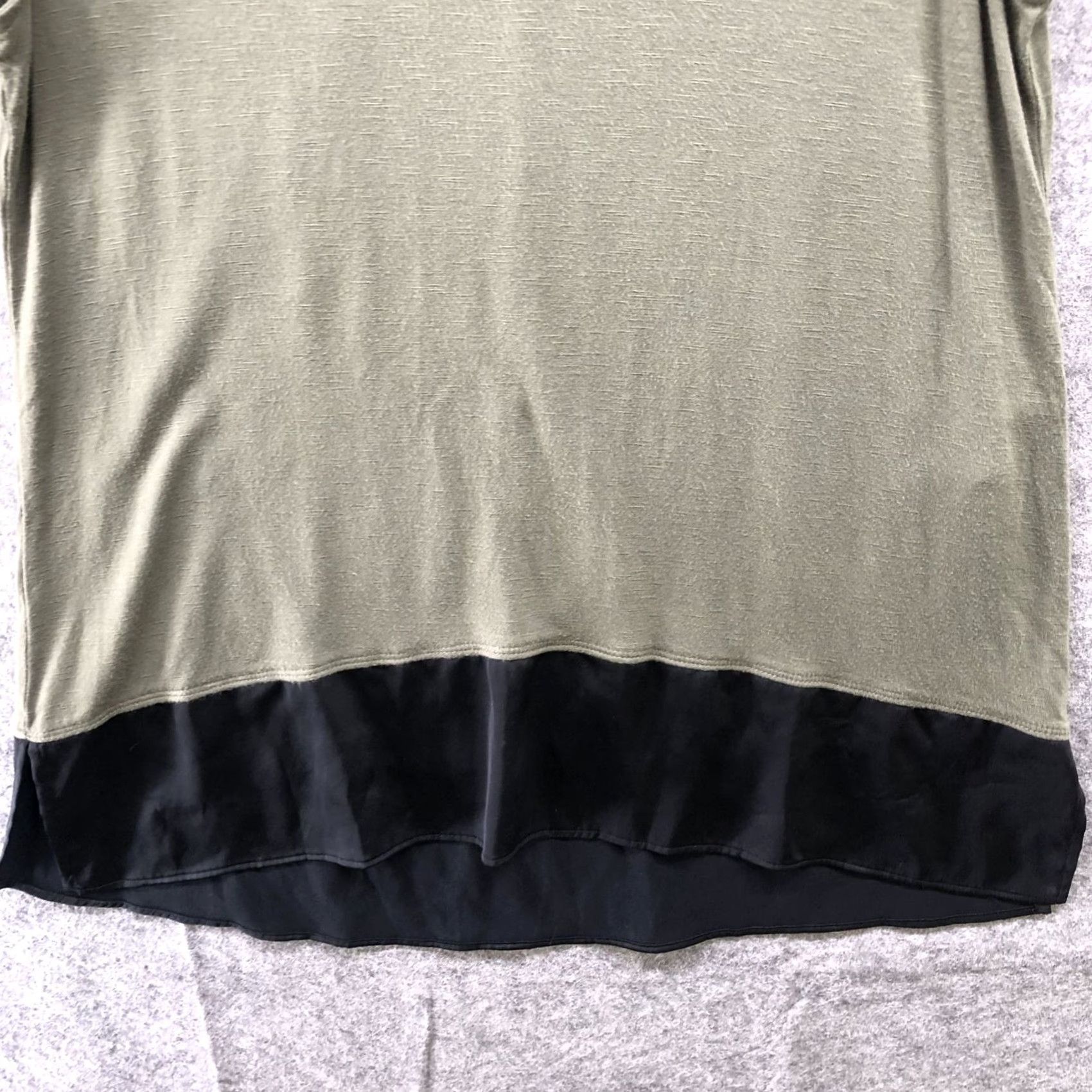 White House Black Market White House Black Market Tank Top Womens M Green Jersey Knit Chiffon Hem Shirttail? Size M / US 6-8 / IT 42-44 - 4 Thumbnail