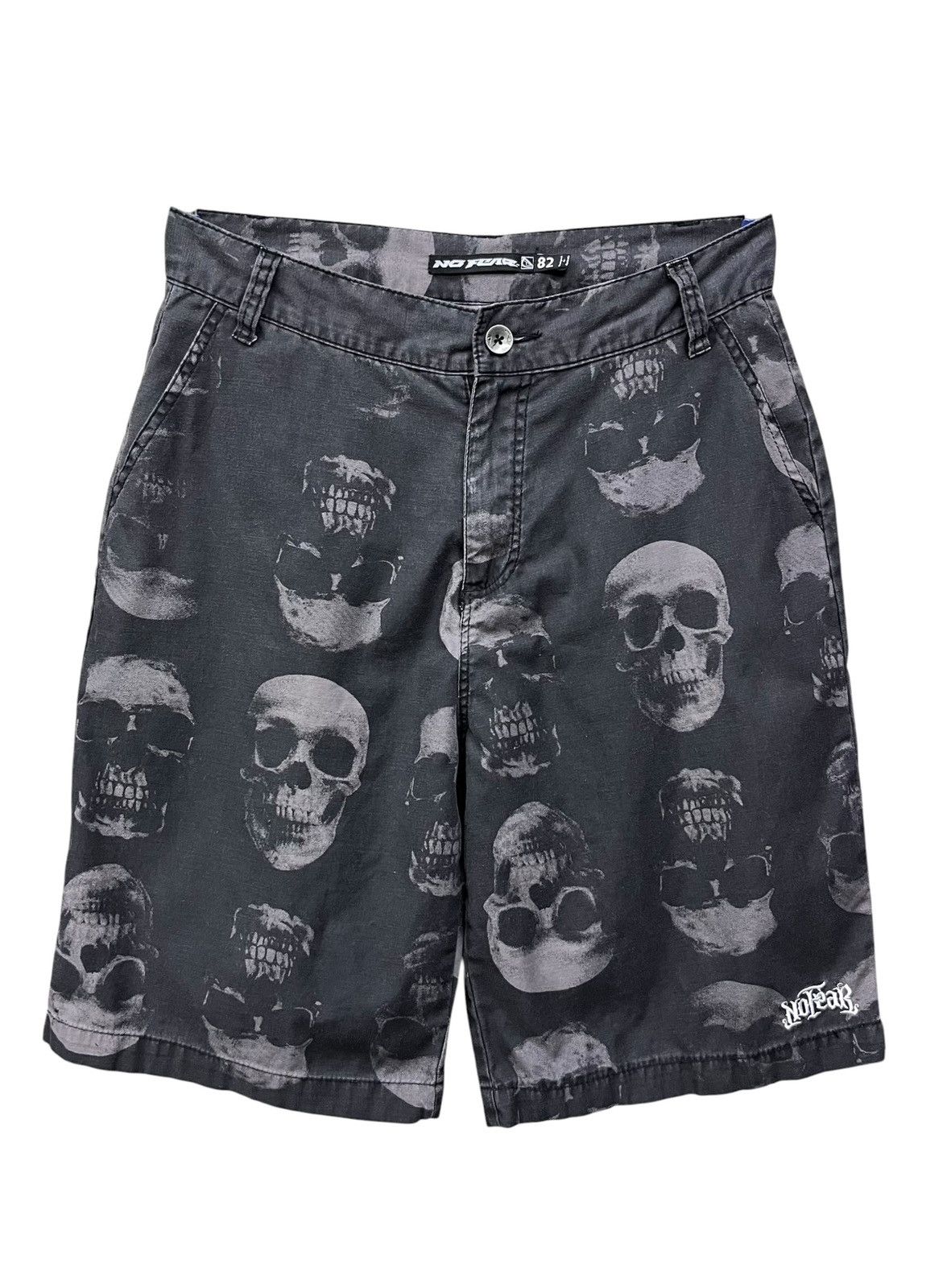 No Fear No Fear Skull Print Cyber Grunge Shorts Number(N)ine Style Size US 30 / EU 46 - 2 Thumbnail