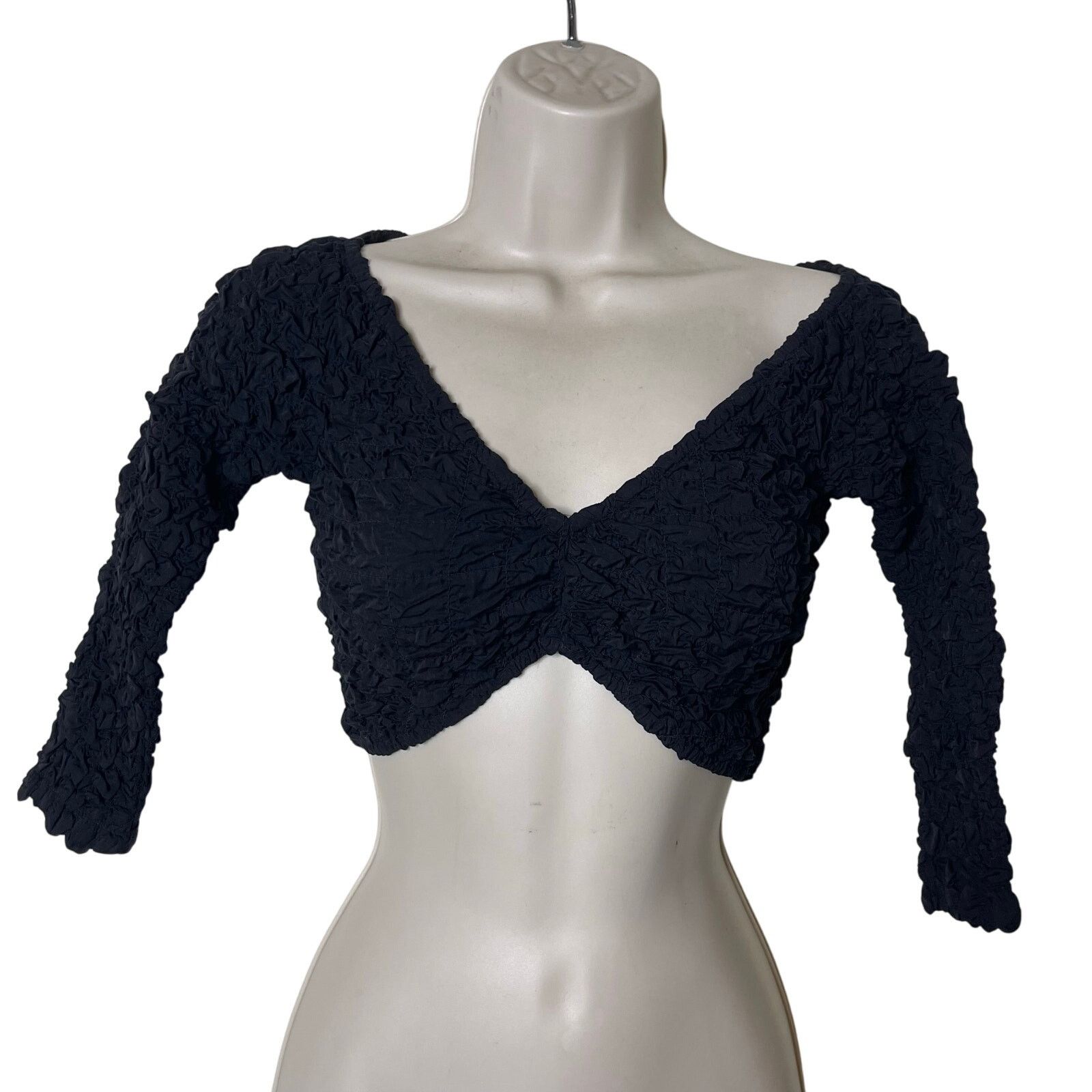 Mara Hoffman NWT MARA HOFFMAN Aja cropped popcorn TENCEL Lyocell top XXS Size XXS / US 00 / IT 34 - 4 Thumbnail