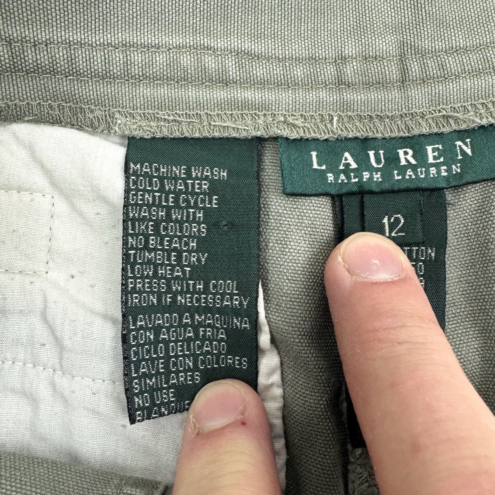 Ralph Lauren VINTAGE Lauren Ralph Lauren Safari Shorts Womens 12 Cargo Pocket Hipster 90s Y2K Green Mens? Womens? Size 34" / US 12 / IT 48 - 6 Thumbnail
