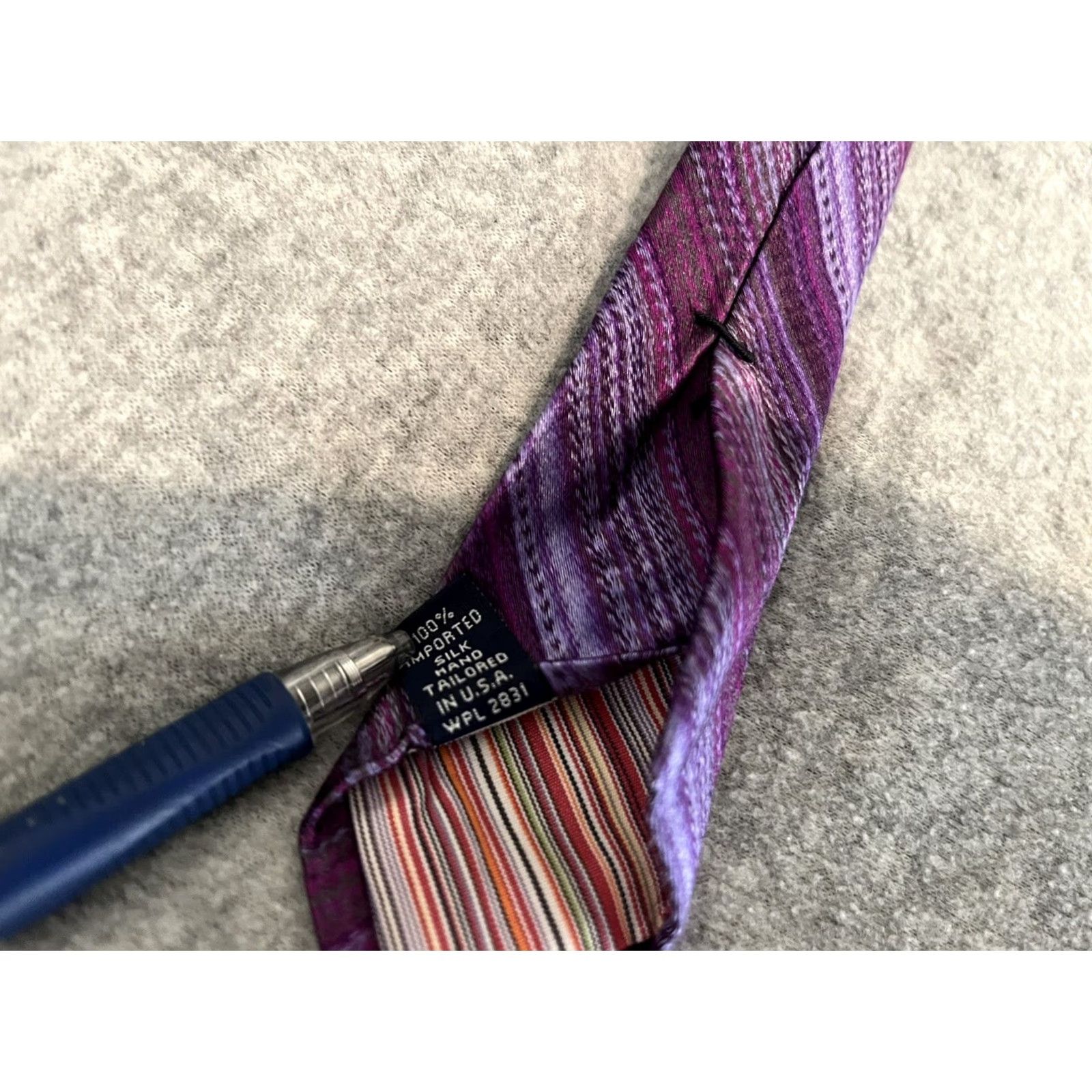 Ted Baker Ted Baker London Tie Purple Striped Silk Men Long 62" Tie 100% Silk Size ONE SIZE - 4 Thumbnail