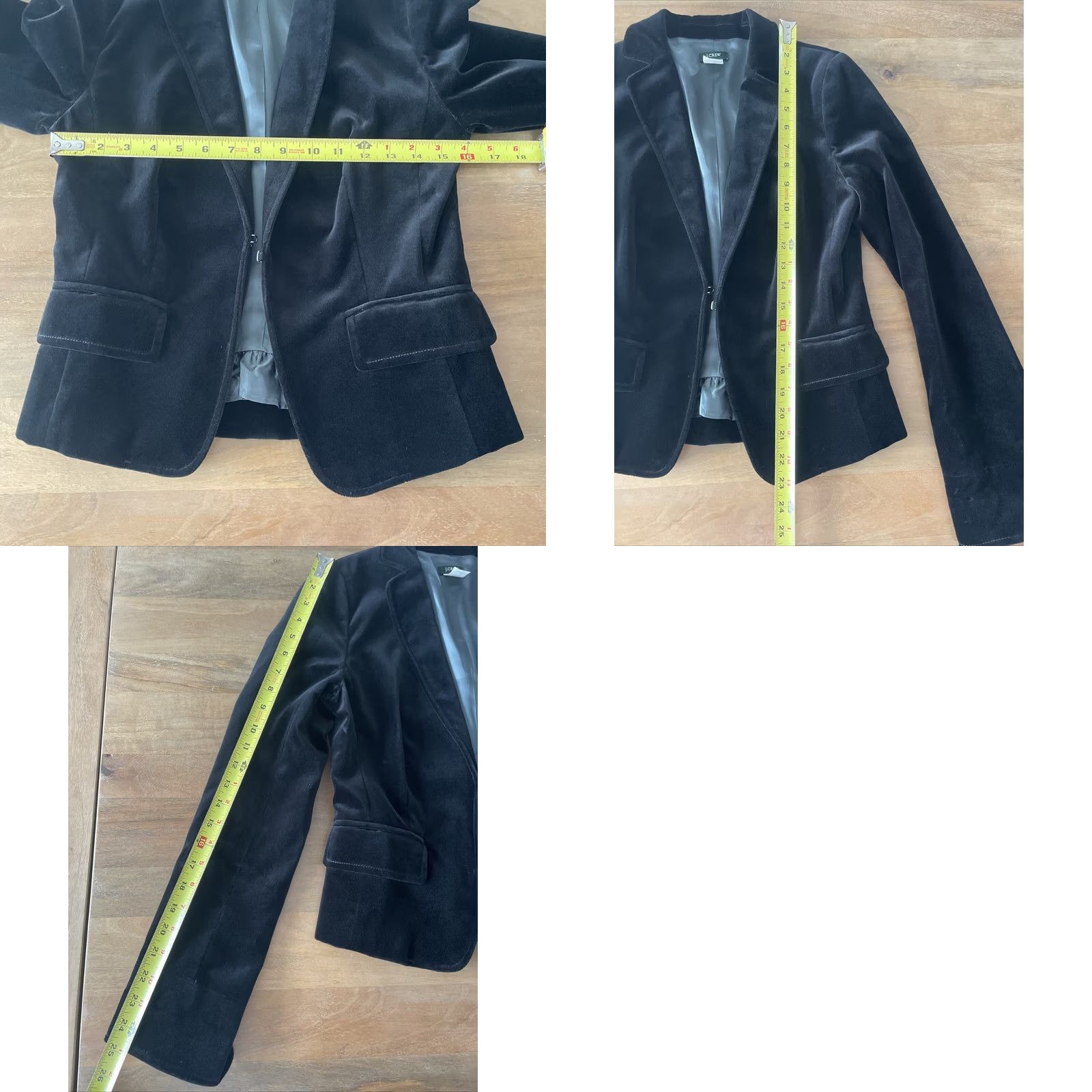 J.Crew VINTAGE J. Crew Velour Blazer Womens 4 Black Sport Jacket Office Career Preppy Size S / US 4 / IT 40 - 8 Thumbnail