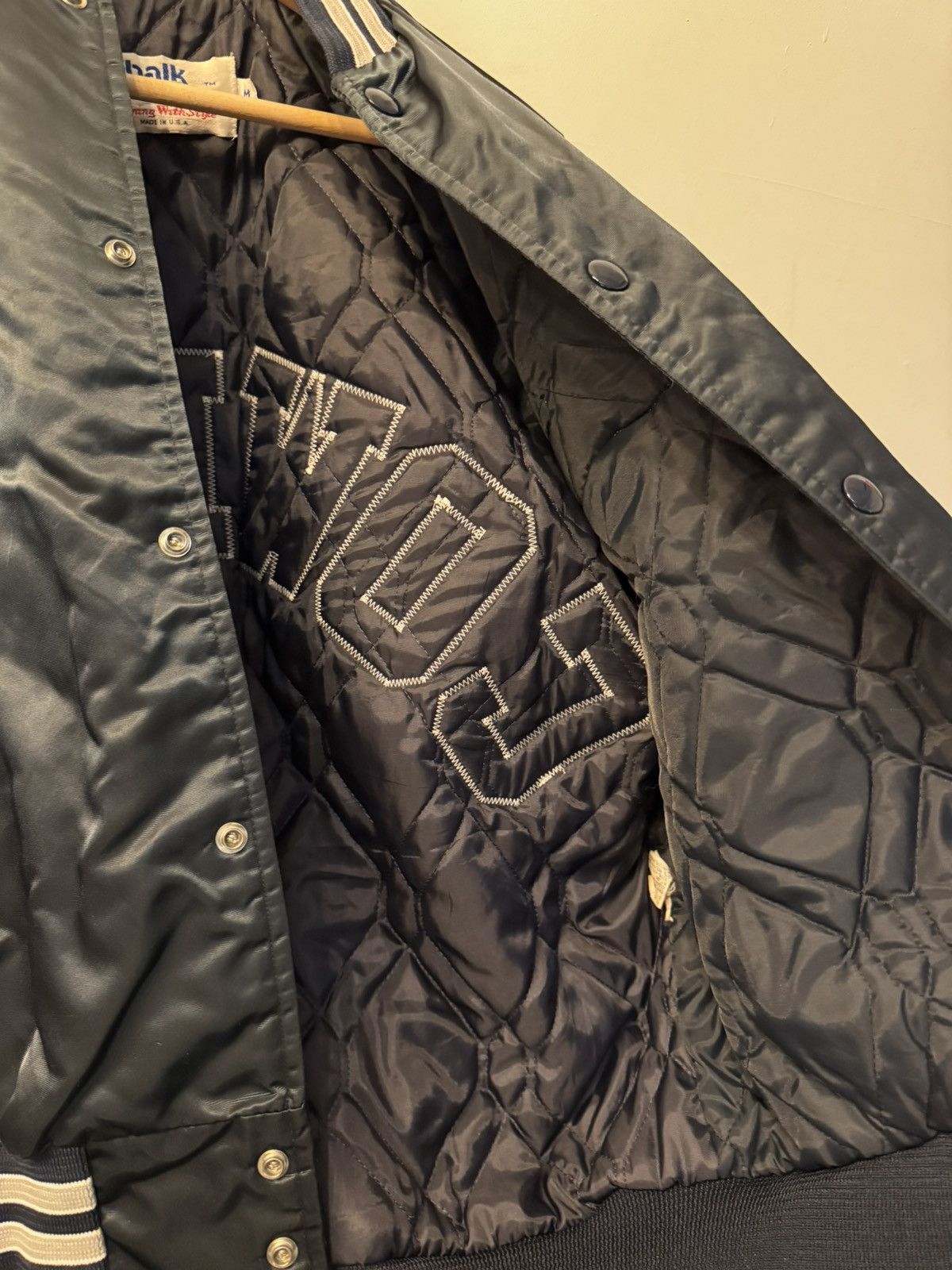 Chalk Line × Cowboy Equipment × Vintage Dallas Cowboys Vintage 80s Chalk Line Satin Bomber Jacket Size US M / EU 48-50 / 2 - 4 Thumbnail