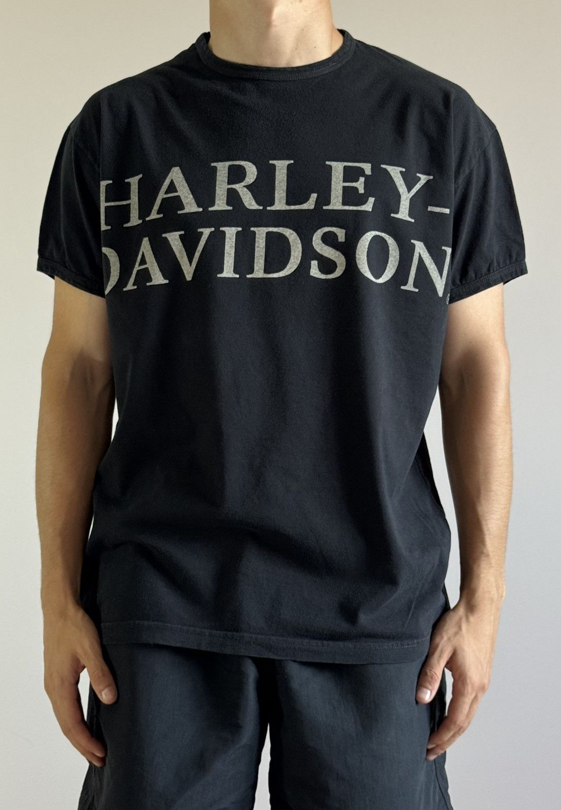 Band Tees Vintage Harley Davidson Big Logo T-shirt Made In Italy Size US L / EU 52-54 / 3 - 3 Thumbnail