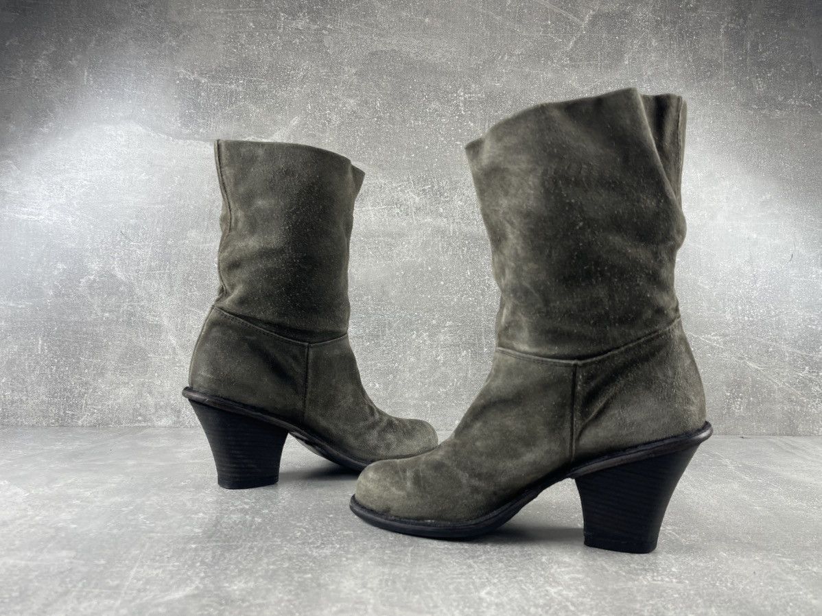 Fiorentini + Baker Fiorentini + Baker Distressed Suede Mid Calf Wedge Boots Size US 7 / IT 37 - 5 Thumbnail