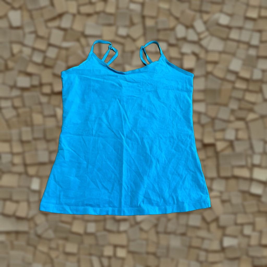 Vintage Christopher & Banks Tank Top Women's Medium Blue Sleeveless V-Neck Shirt Casual Basic Regular Size M Womens 90s Modern Size M / US 6-8 / IT 42-44 - 1 Thumbnail