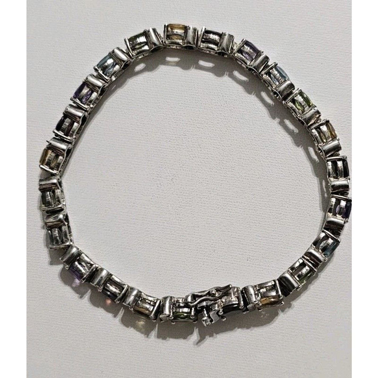 Other Multicolor Rainbow Crystal Sterling Silver Bracelet 925 Size ONE SIZE - 11 Thumbnail