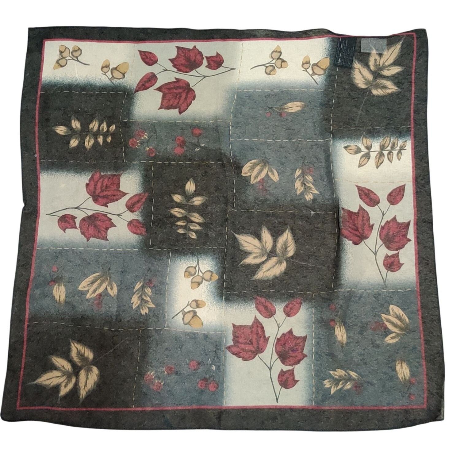 Vintage Kathie Lee Womens Scarf Vintage Black Botanical Leaf Print S Size ONE SIZE - 1 Thumbnail