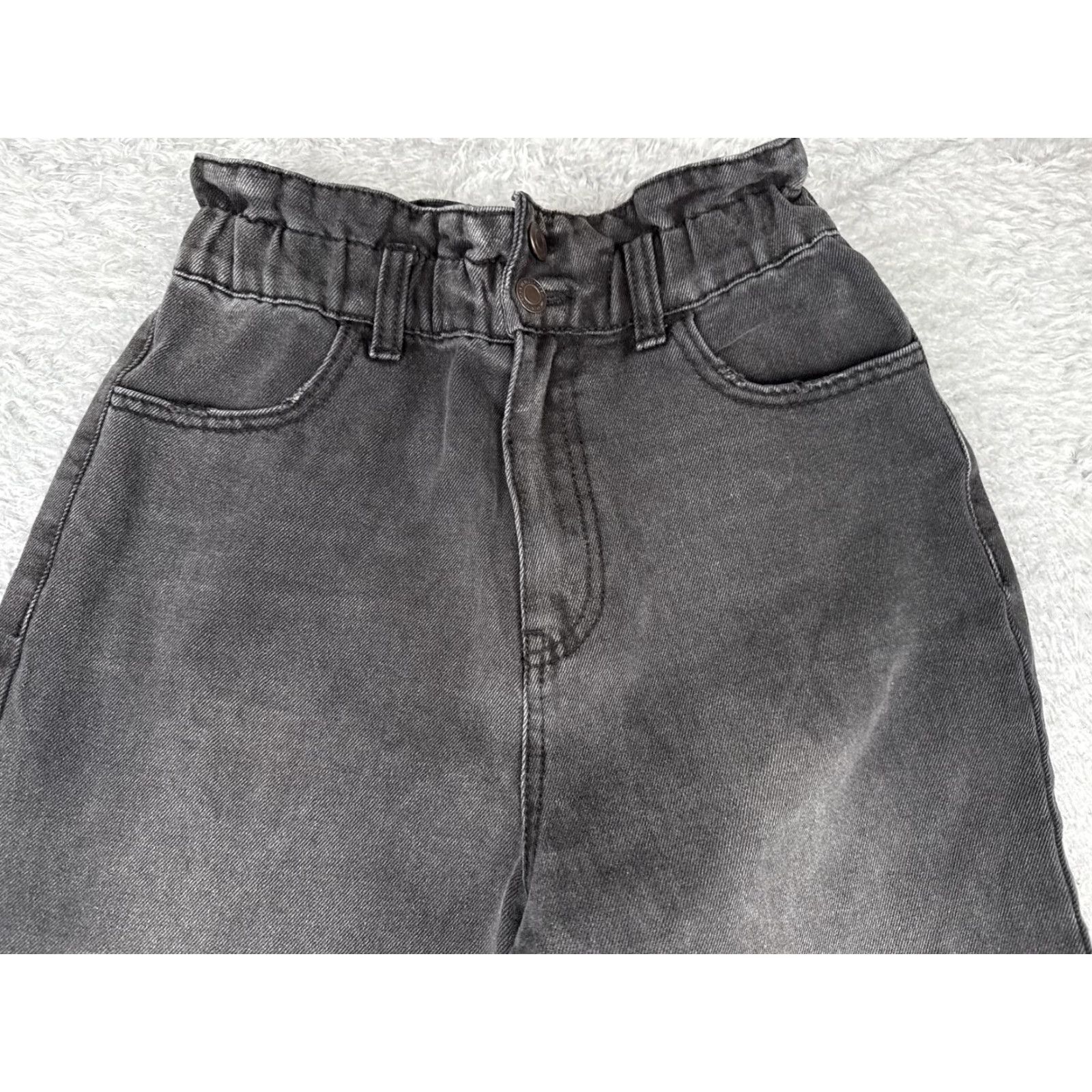 Forever 21 FOREVER 21 Jeans Womens Small Black High Rise Paperbag Waist Mom Tapered Leg Size 28" / US 6 / IT 42 - 4 Thumbnail