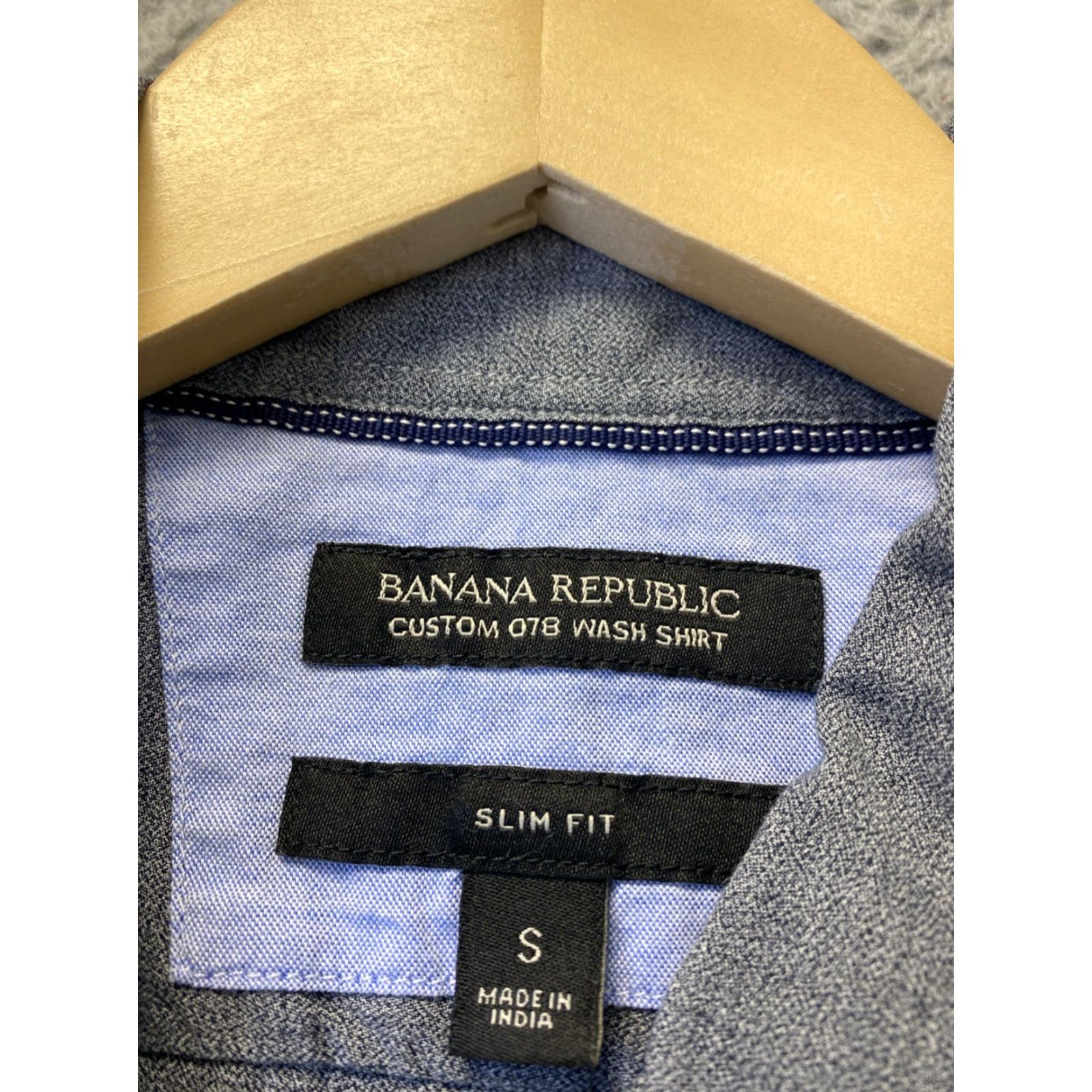 Banana Republic Banana Republic Shirt Men's Slim Button-Up Long Sleeve Gray Solid - Size S - Classic Preppy Casual Formal All Seasons Size US S / EU 44-46 / 1 - 3 Thumbnail