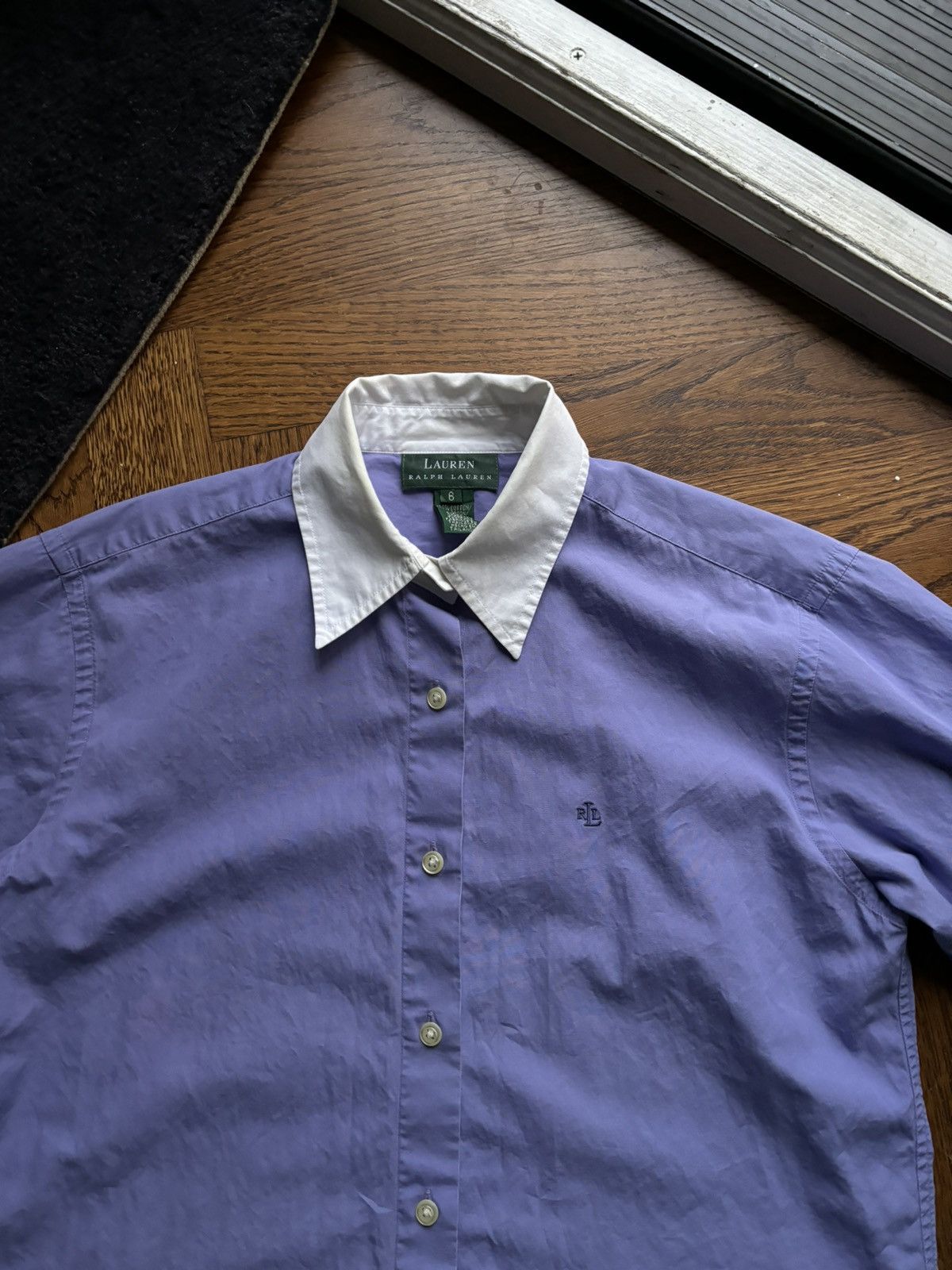 Lauren Ralph Lauren × Polo Ralph Lauren × Ralph Lauren Y2K Ralph Lauren Button Up 2000s Two Tone Dress Shirt Posh Size US XS / EU 42 / 0 - 4 Thumbnail