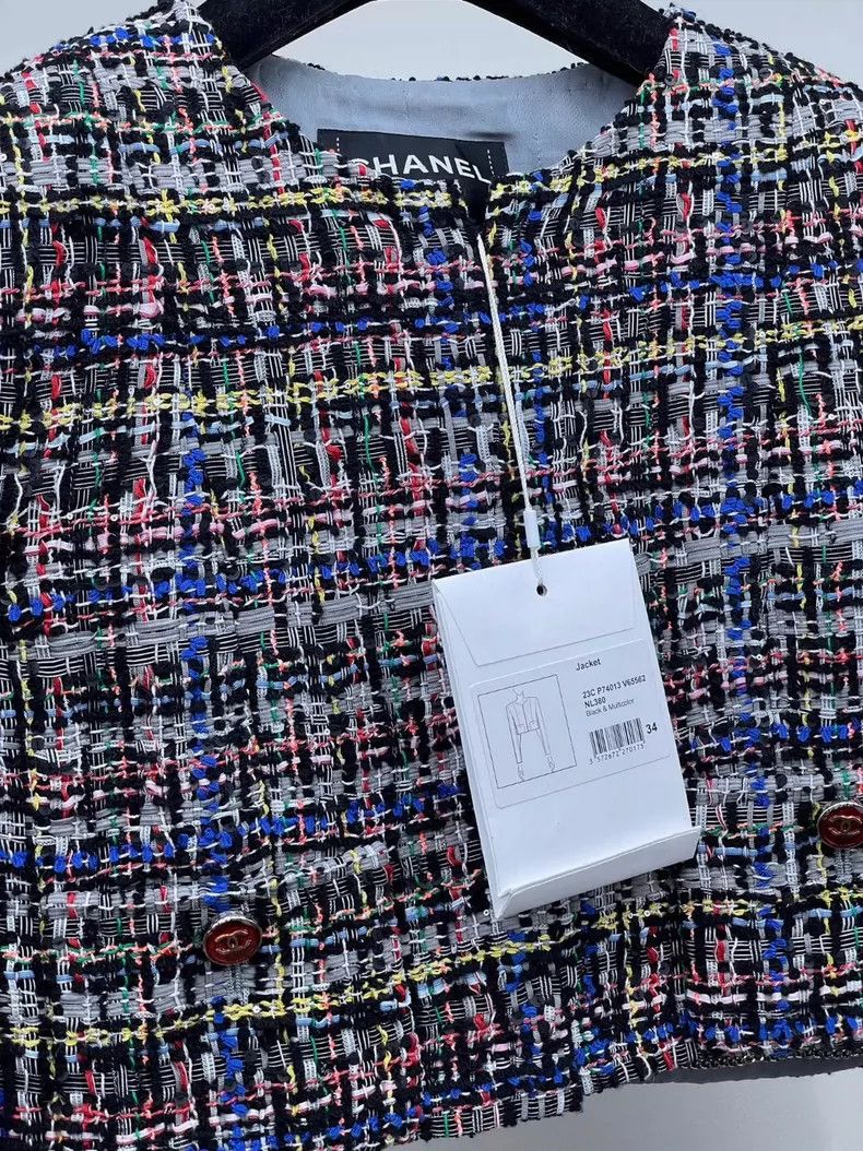 Chanel Chanel 23C colorful braided round-neck short jacket 2504-Ne Size XXS / US 00 / IT 34 - 4 Thumbnail