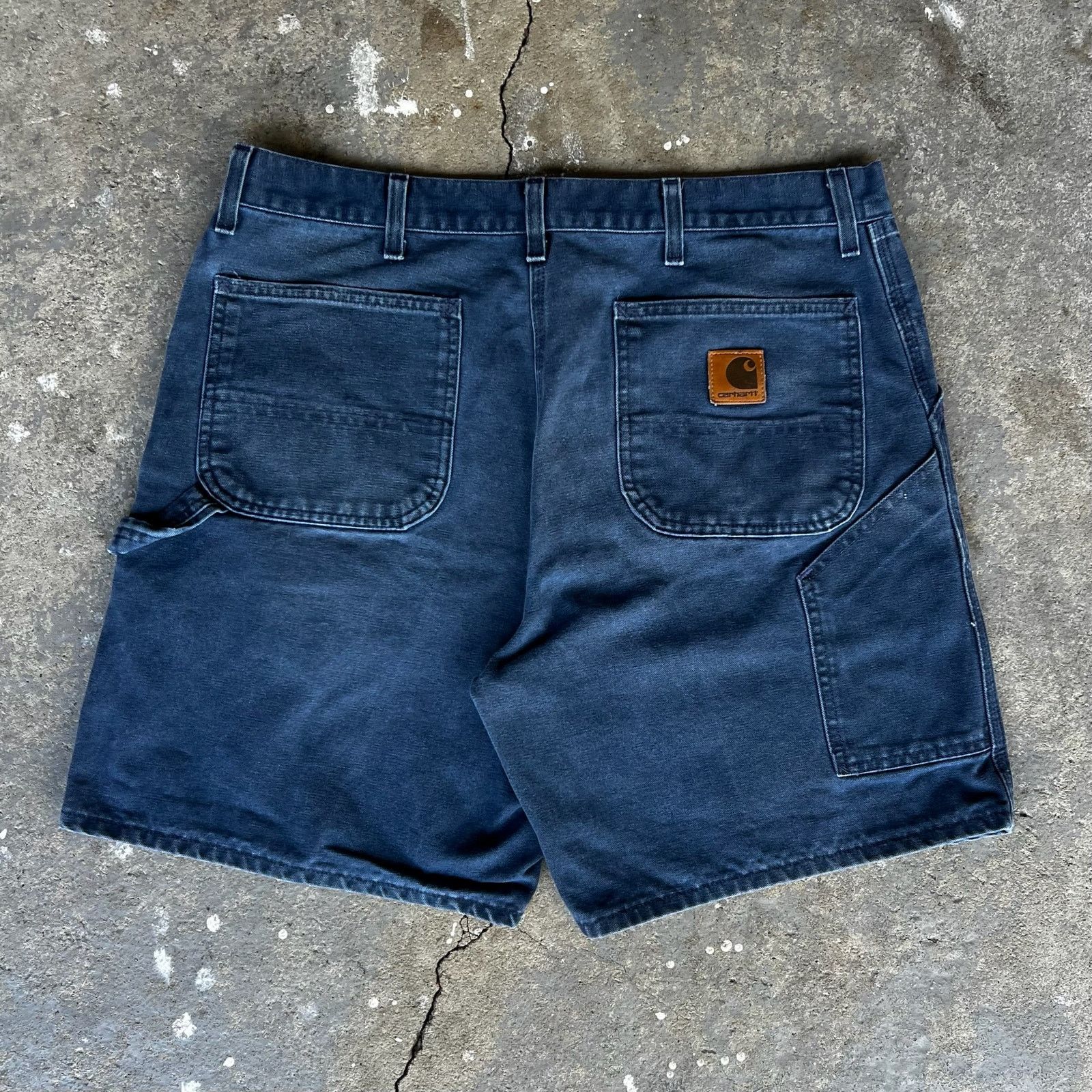 Carhartt × Vintage Carhartt B24 BLU blue work wear carpenter shorts Size US 37 - 1 Thumbnail