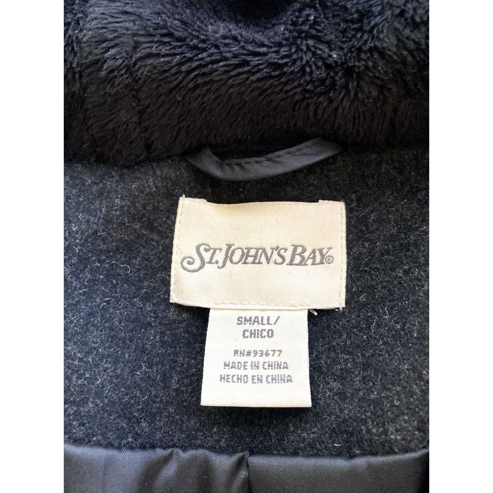 Vintage VINTAGE St. John's Bay Coat Womens Small Wool Hooded Jacket Black Size S / US 4 / IT 40 - 5 Thumbnail