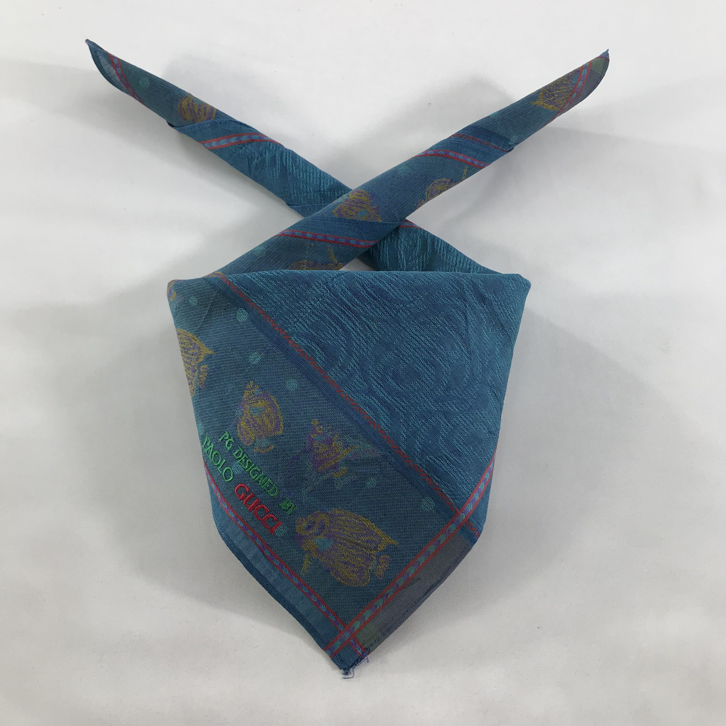 Paolo Gucci × Vintage Paolo Gucci Bandana / Handkerchief / Neckerchief - S1589 Size ONE SIZE - 3 Thumbnail