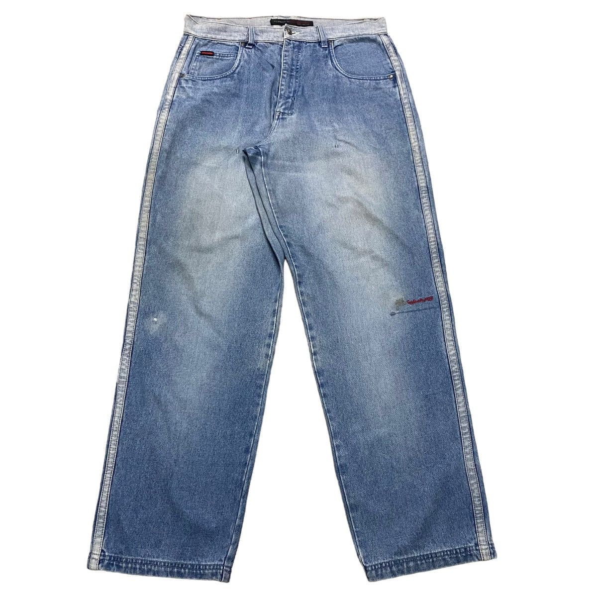 image of Y2K Fubu Denim Baggy Jeans Faded Blue, Men's (Size 36)