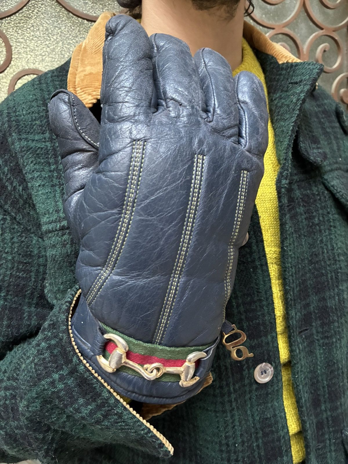 Gucci GUCCI VINTAGE 80s LINED LEATHER GLOVES WITH HORSEBITES Size ONE SIZE - 1 Thumbnail
