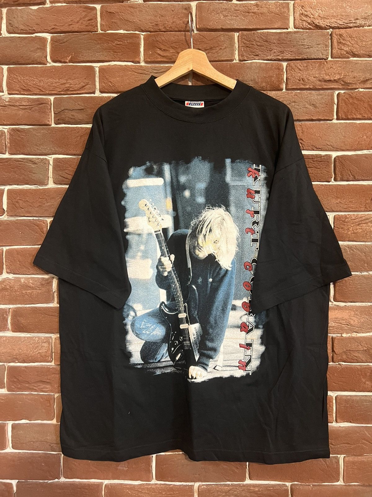 image of Rare Vintage Kurt Cobain 90's Tshirt Nirvana Grunge Band Hype in Black, Men's (Size 2XL)