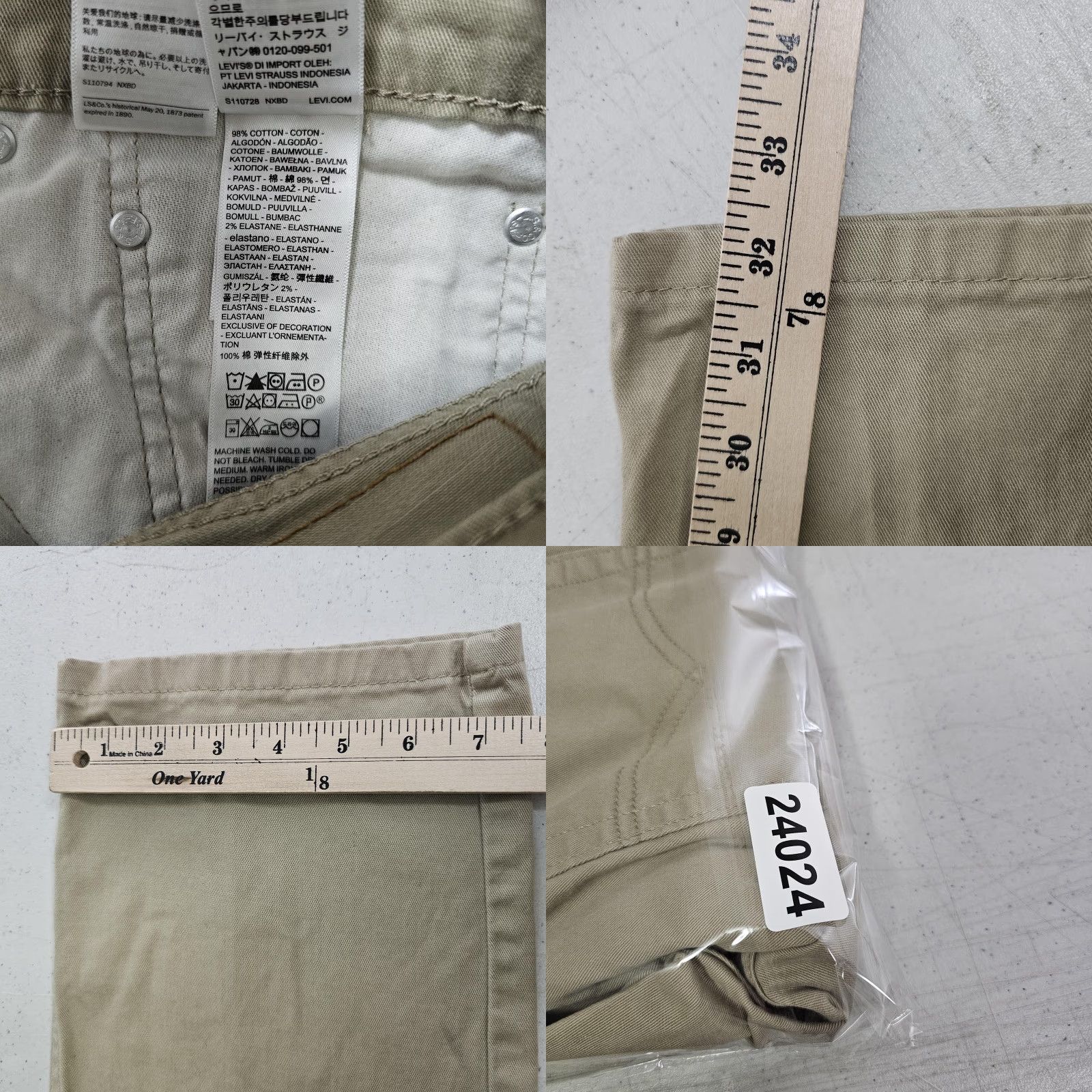 Levi's Levi's 514 Jeans Mens 36x32 Straight Leg Denim Casual Pants Beige 5-Pocket Design Zip Fly Mens Jeans Styles Vintage: No Size US 36 / EU 52 - 8 Thumbnail