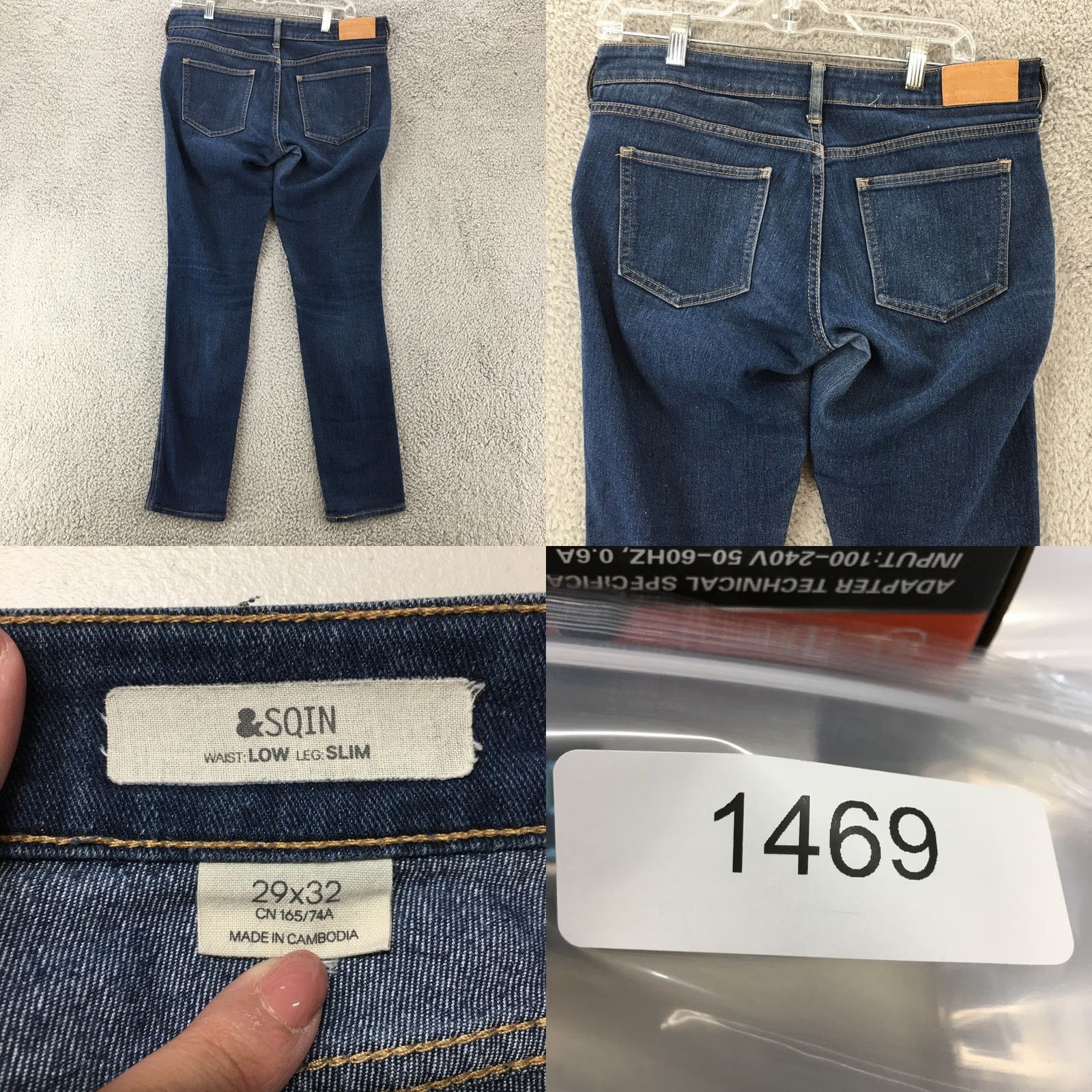 H&M H&M Jeans Womens 29x32 Blue Denim Mid Rise Zip Fly Slim Fit Sqin Low Rise Straight 5-Pocket Classic Modern Vintage No Size 29" - 8 Thumbnail