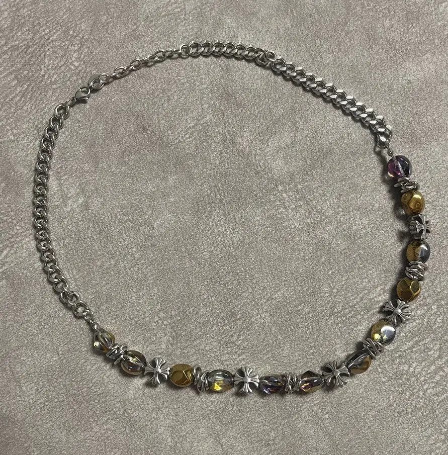 Japanese Brand × Jewelry Cross hologram holographic beads retro punk chain necklace Size ONE SIZE - 3 Thumbnail