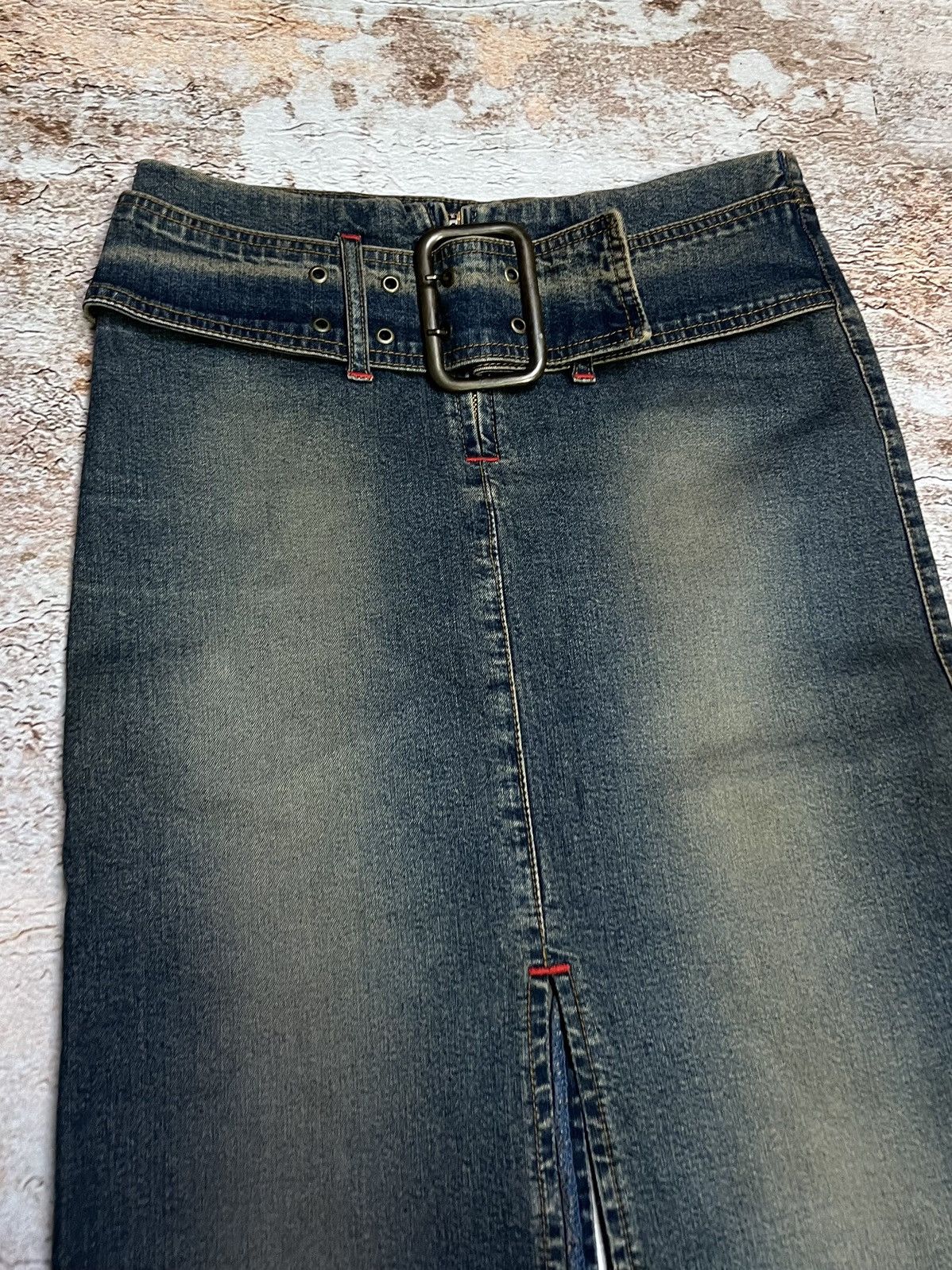 Japanese Brand × Vintage Vintage washed Japanese belted denim skirt Size 28" / US 6 / IT 42 - 3 Thumbnail