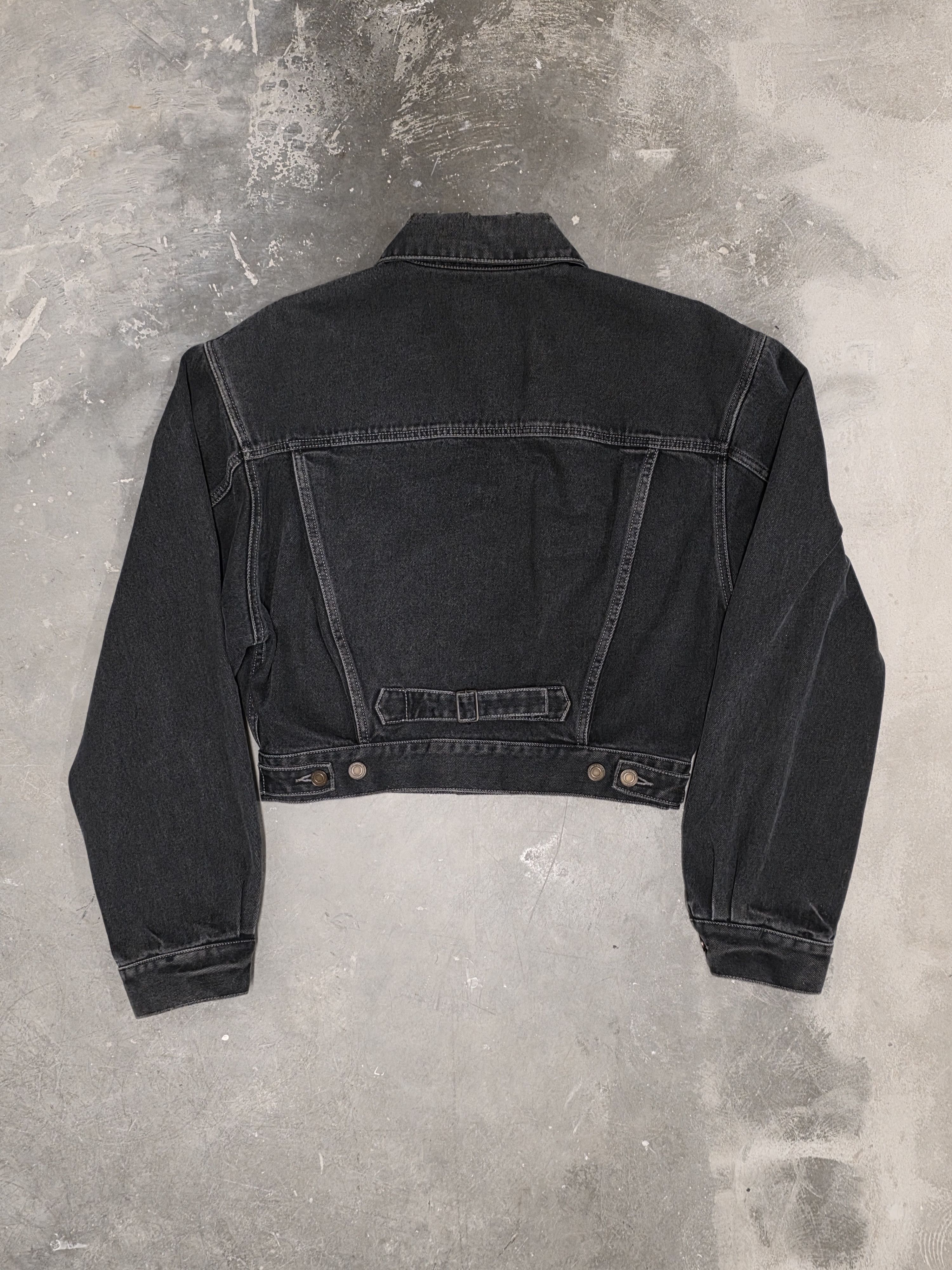 Saint Laurent Paris SLP Neo 80s Black Denim Jacket Size S / US 4 / IT 40 - 2 Thumbnail