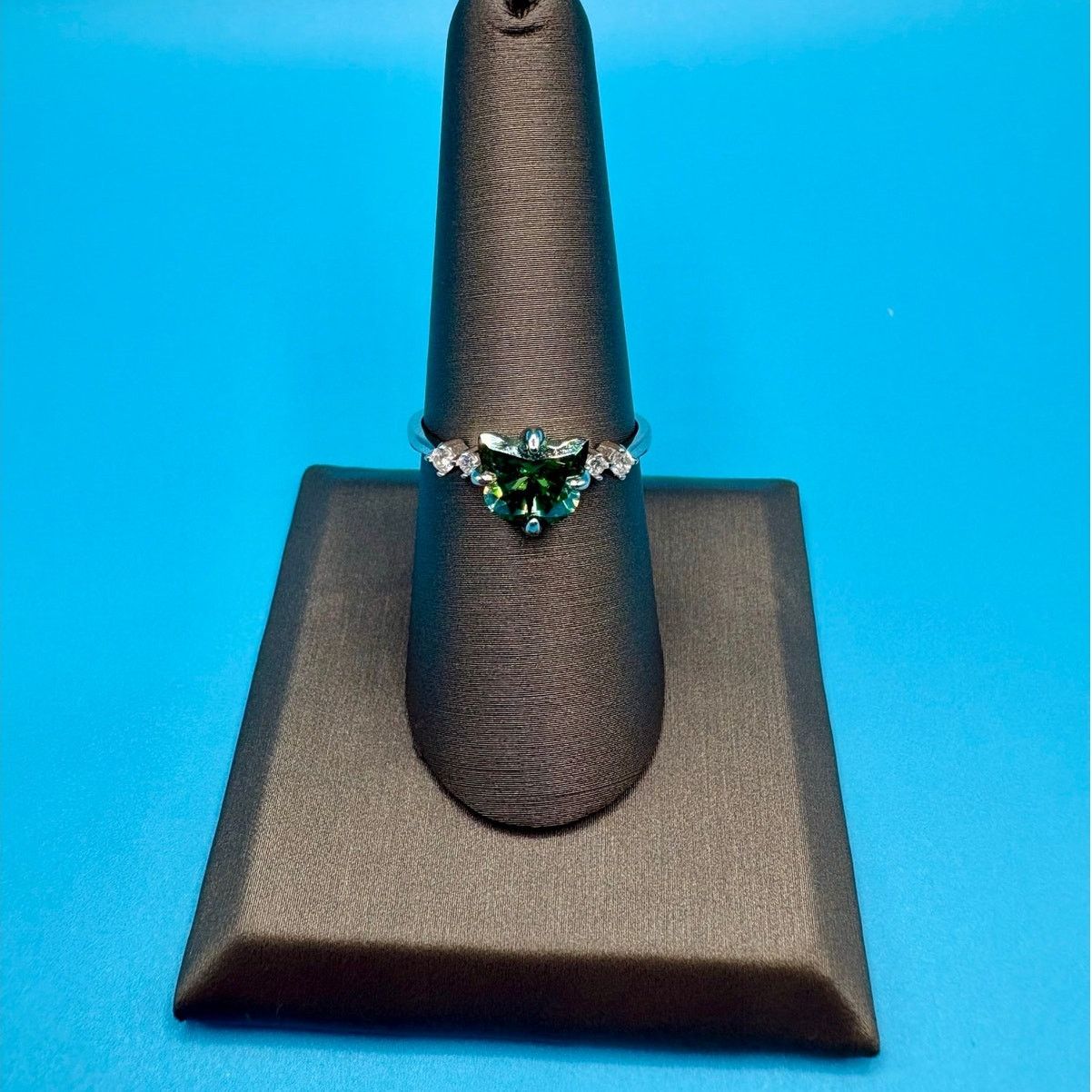 Jewelry 2CTW Cat Tourmaline/White Moissanite Sterling Silver - 7.75 Size ONE SIZE - 5 Thumbnail