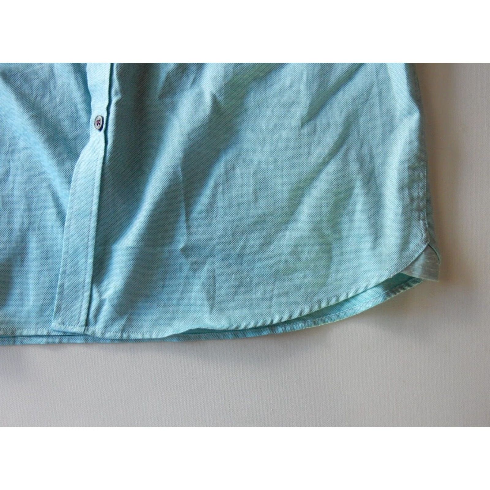 Ted Baker VINTAGE Ted Baker Men's Short Sleeve Button-Front Shirt Size L Green Cotton Slim Fit Portugal Size US L / EU 52-54 / 3 - 3 Thumbnail