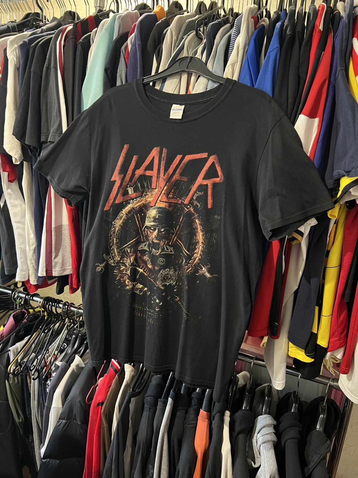 Band Tees × Vintage 2014 VINTAGE SLAYER BAND ROCK AOP T SHIRT DOUBLE SIDES SZ M Size US M / EU 48-50 / 2 - 1 Thumbnail