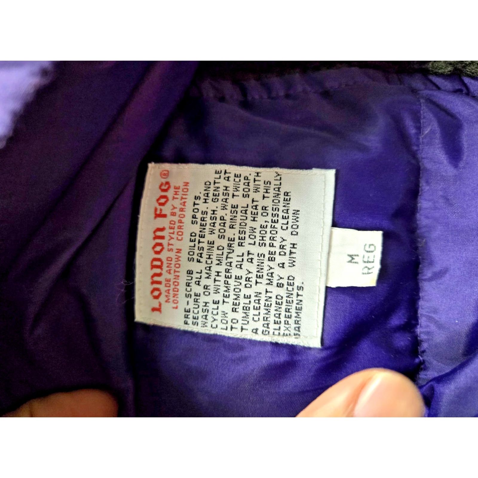London Fog VINTAGE London Fog Down Jacket Womens Medium Purple Full Zip Parka Pockets Size M / US 6-8 / IT 42-44 - 6 Thumbnail