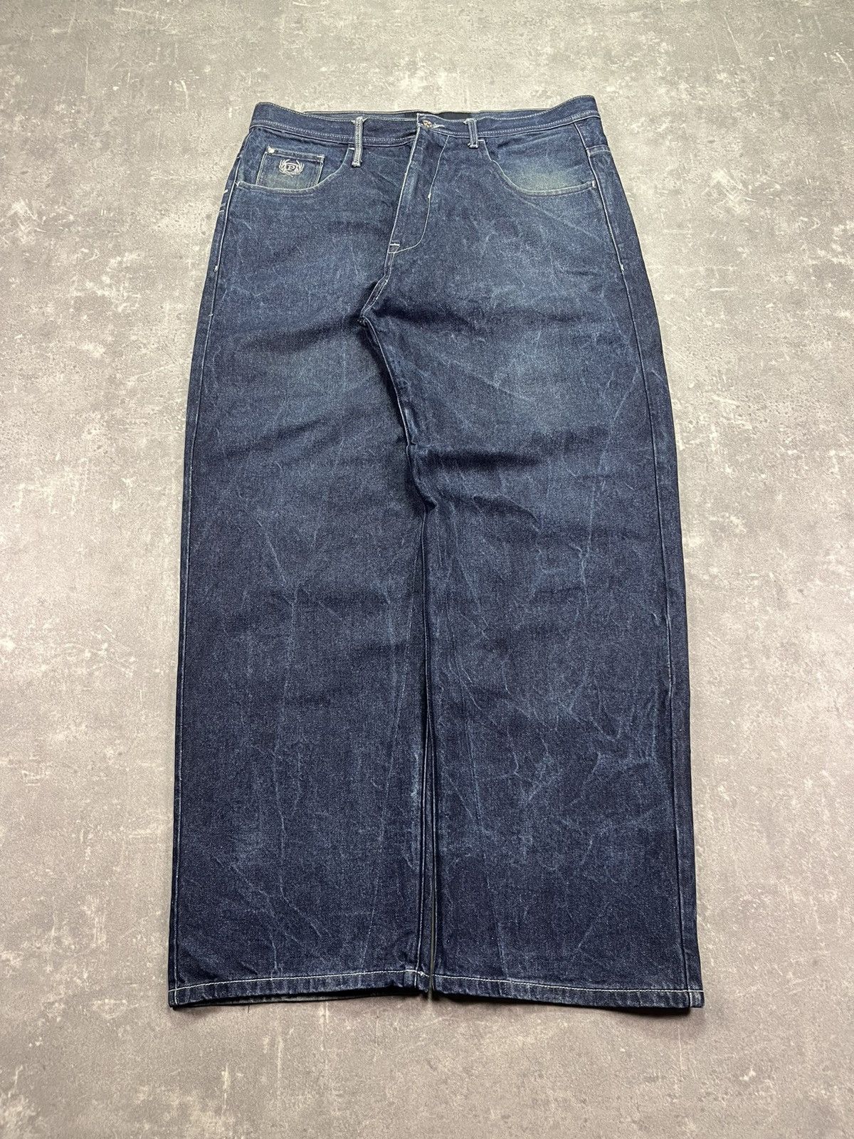 Phat Farm 2000s Y2K Phat Farm Washed Heavy Mega Baggy Denim Jeans 40 Size US 40 / EU 56 - 2 Thumbnail