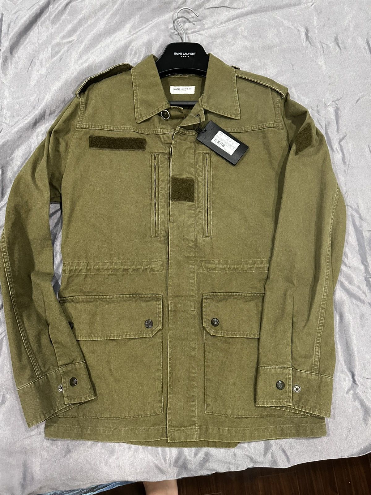 Saint Laurent Paris MILITARY PARKA IN COTTON AND RAMIE GABARDINE Size US S / EU 44-46 / 1 - 1 Thumbnail
