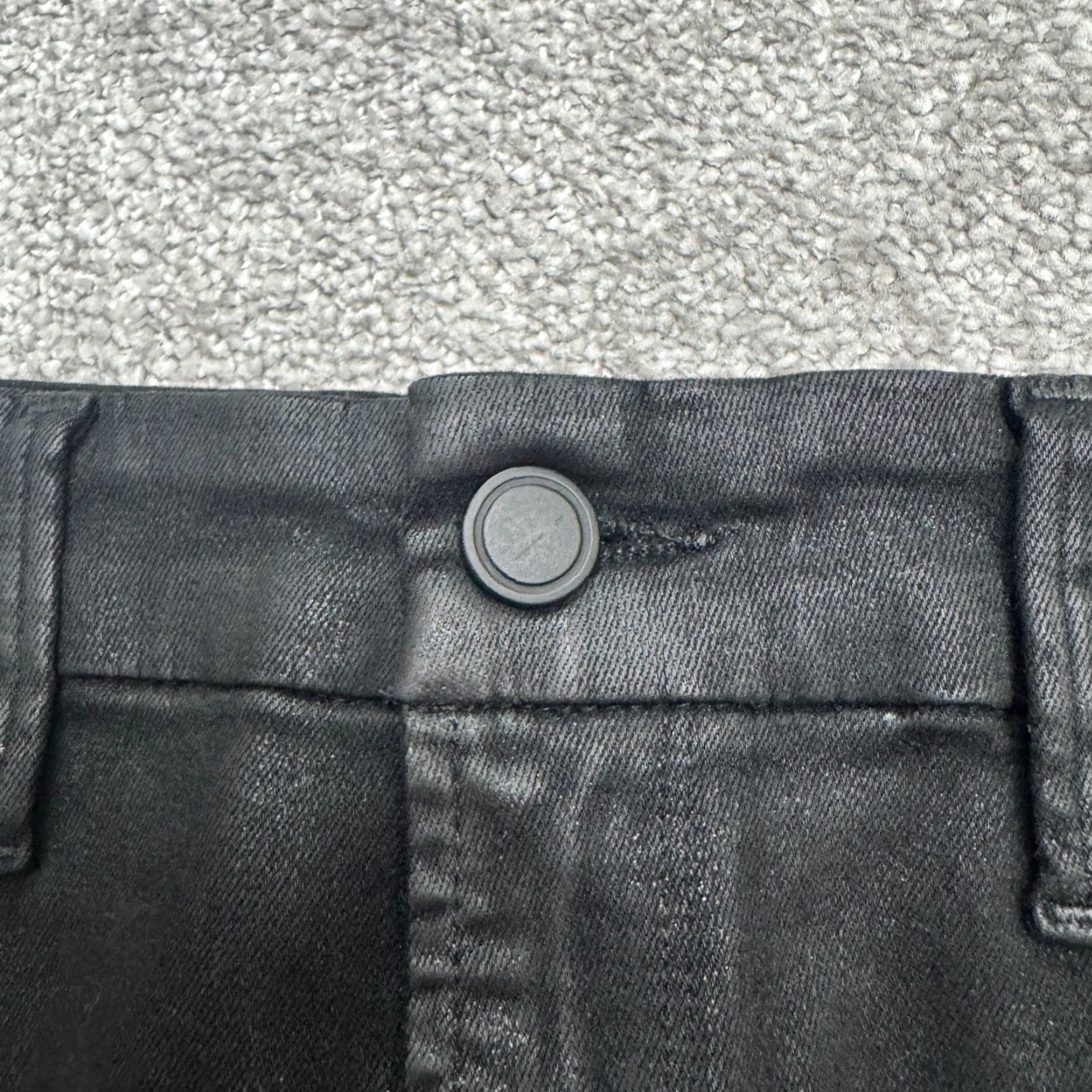 Paige VINTAGE Good American Good Legs High Rise Skinny Coated Denim Jeans Womens 10/30 Black Size 27" / US 4 / IT 40 - 3 Thumbnail