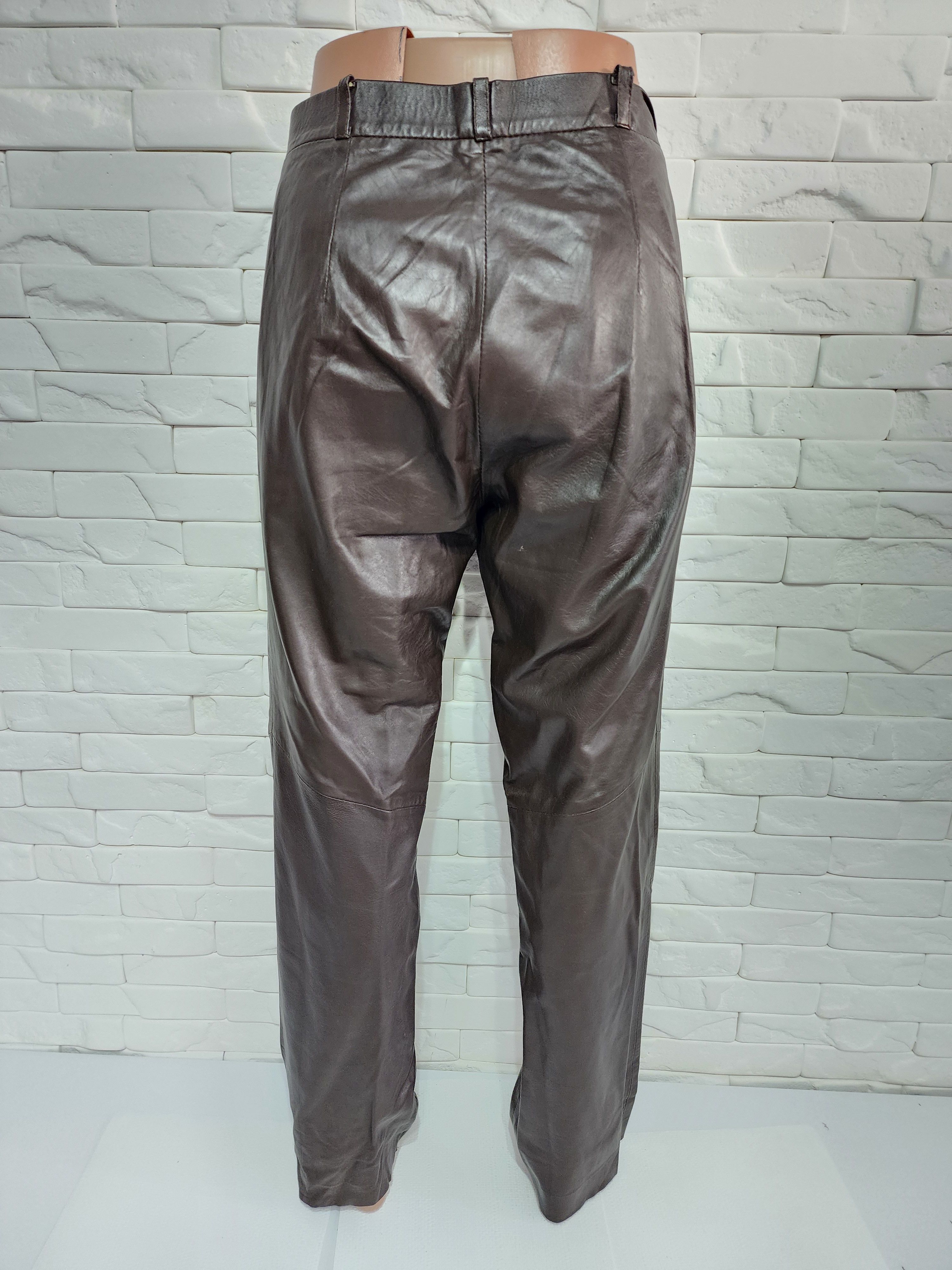 Other Brown women's leather pants with pockets. Size 30" / US 8 / IT 44 - 3 Thumbnail