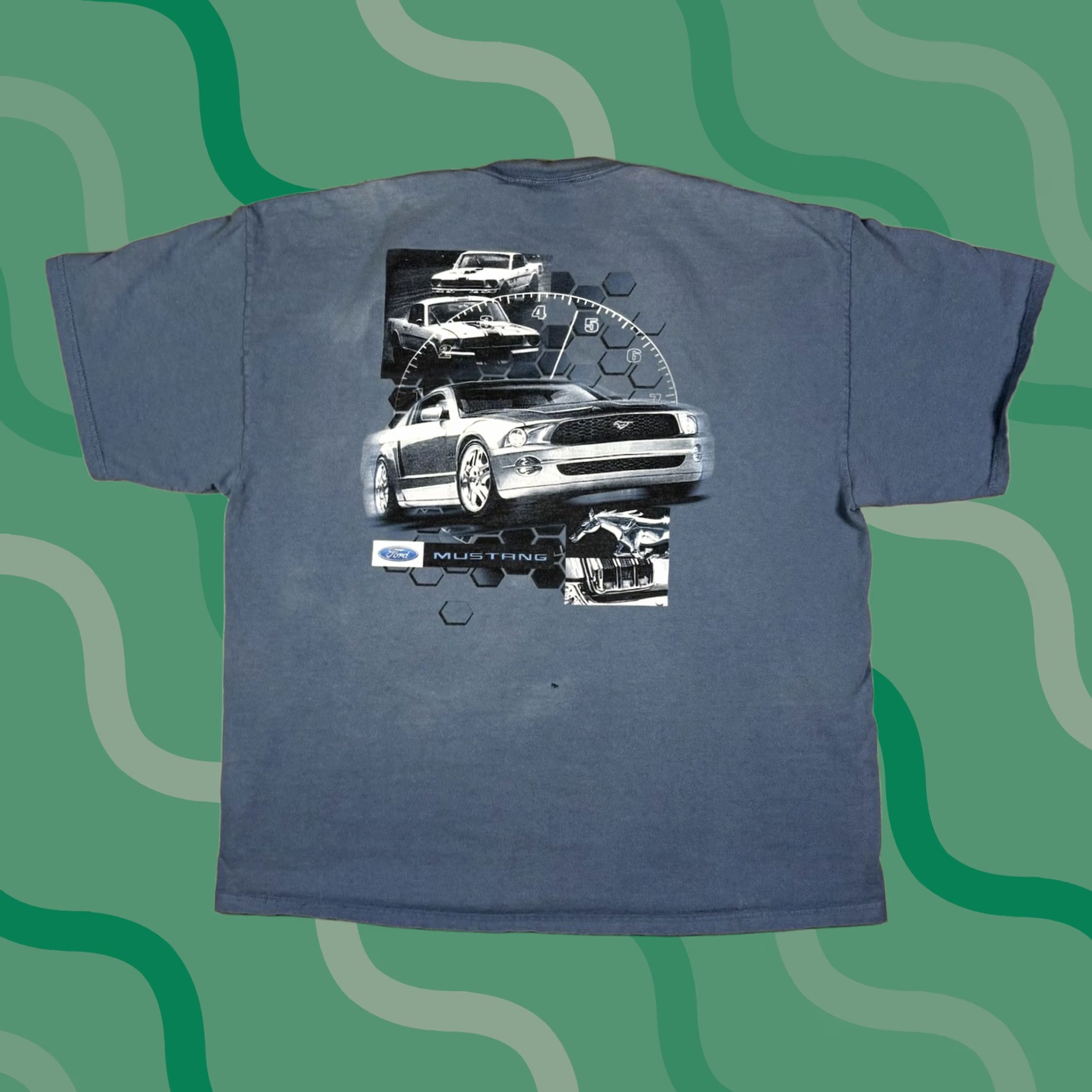 Ford VINTAGE Ford Mustang Car Promo T Shirt Mens XL Blue Crew Neck Short Sleeve Graphic Print 90s Cars Classic Double-Sided Distressed Size US XL / EU 56 / 4 - 1 Thumbnail