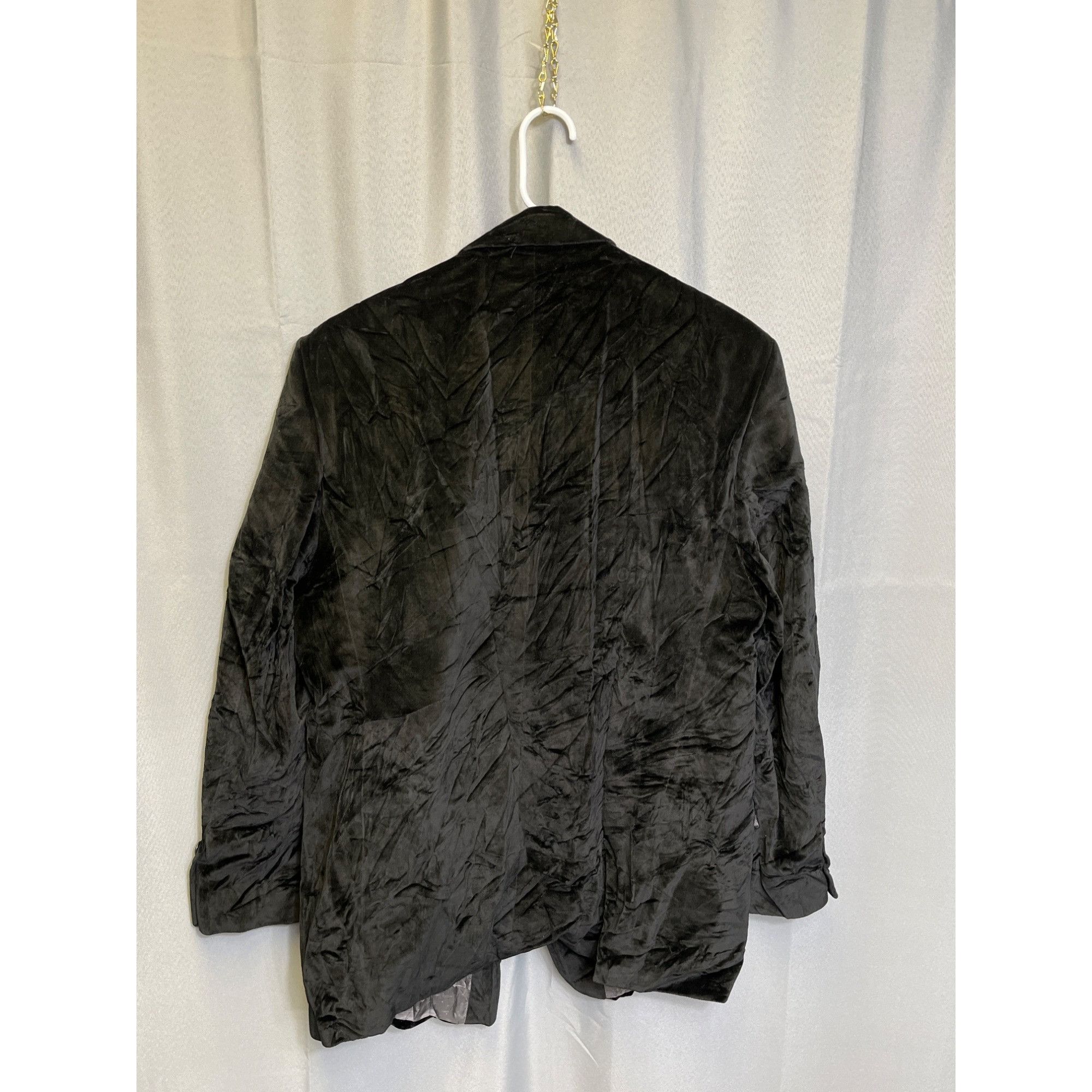 Calvin Klein Calvin Klein SKU 500 Mens Black Velvet Blazer Jacket Size 44 Size 44R - 2 Thumbnail
