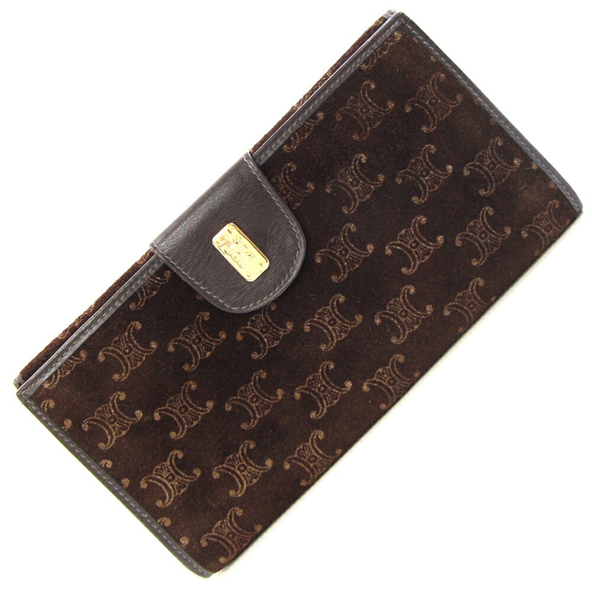 Celine Celine W-Long Wallet, Macadam, Dark Brown Suede Leather, Old Women's, CELINE Size ONE SIZE - 1 Thumbnail