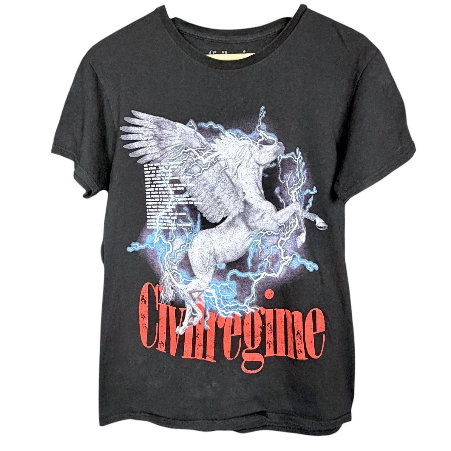 Civil Regime Civil Regime Black Pegasus Lightning Grunge Goth T-Shirt S Size US S / EU 44-46 / 1 - 6 Thumbnail