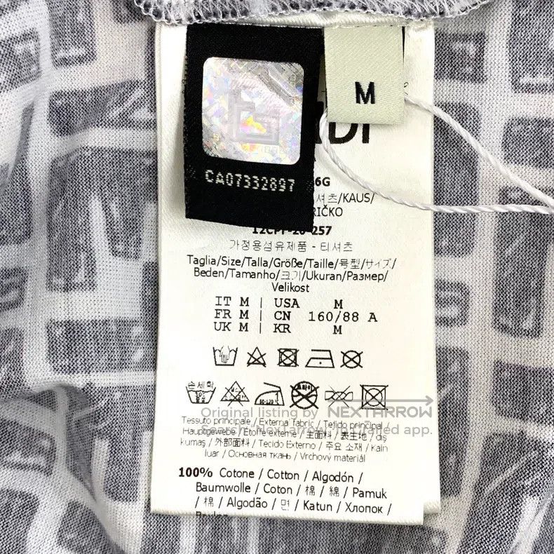 Fendi Fendi Blue Striped Logo Letter All-Over Print Cotton Crewn Size M / US 6-8 / IT 42-44 - 6 Thumbnail