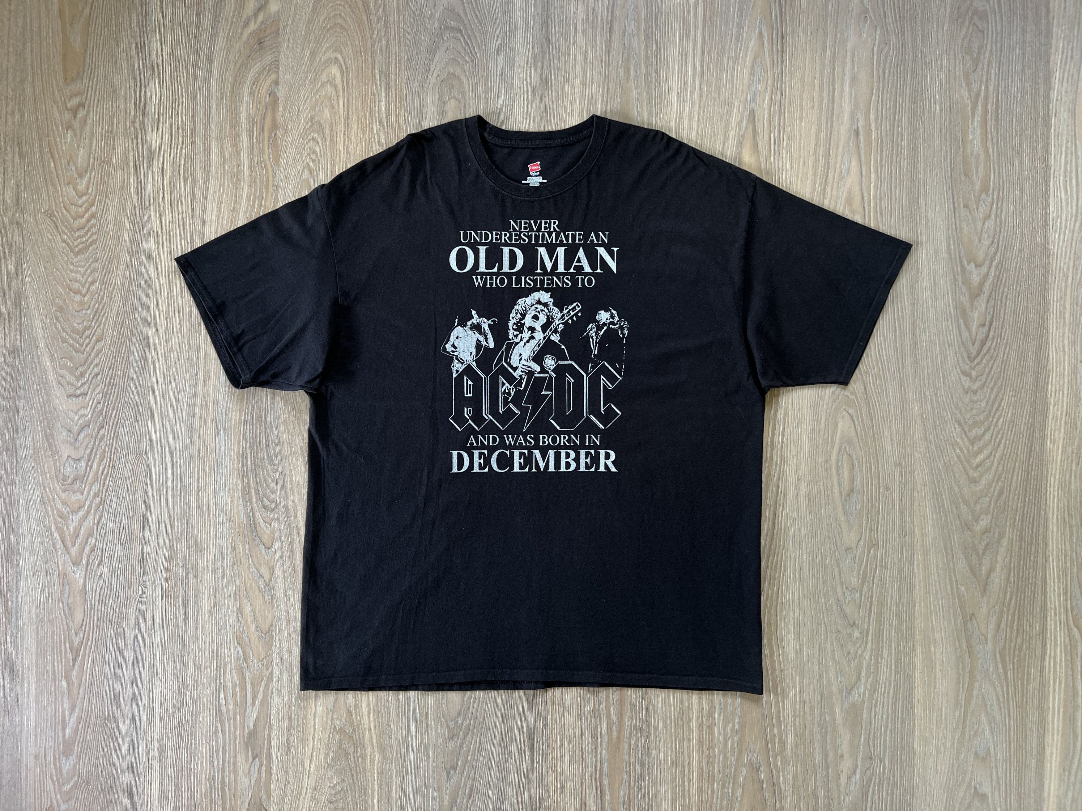 Ac Dc Hanes Never Underestimate An Old Man T-Shirt