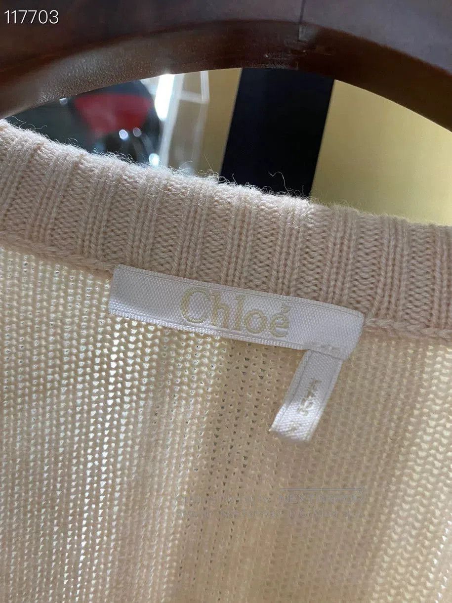Chloe Chloe Nude Pink Cashmere Lantern Sleeve Sweater. Size M / US 6-8 / IT 42-44 - 3 Thumbnail