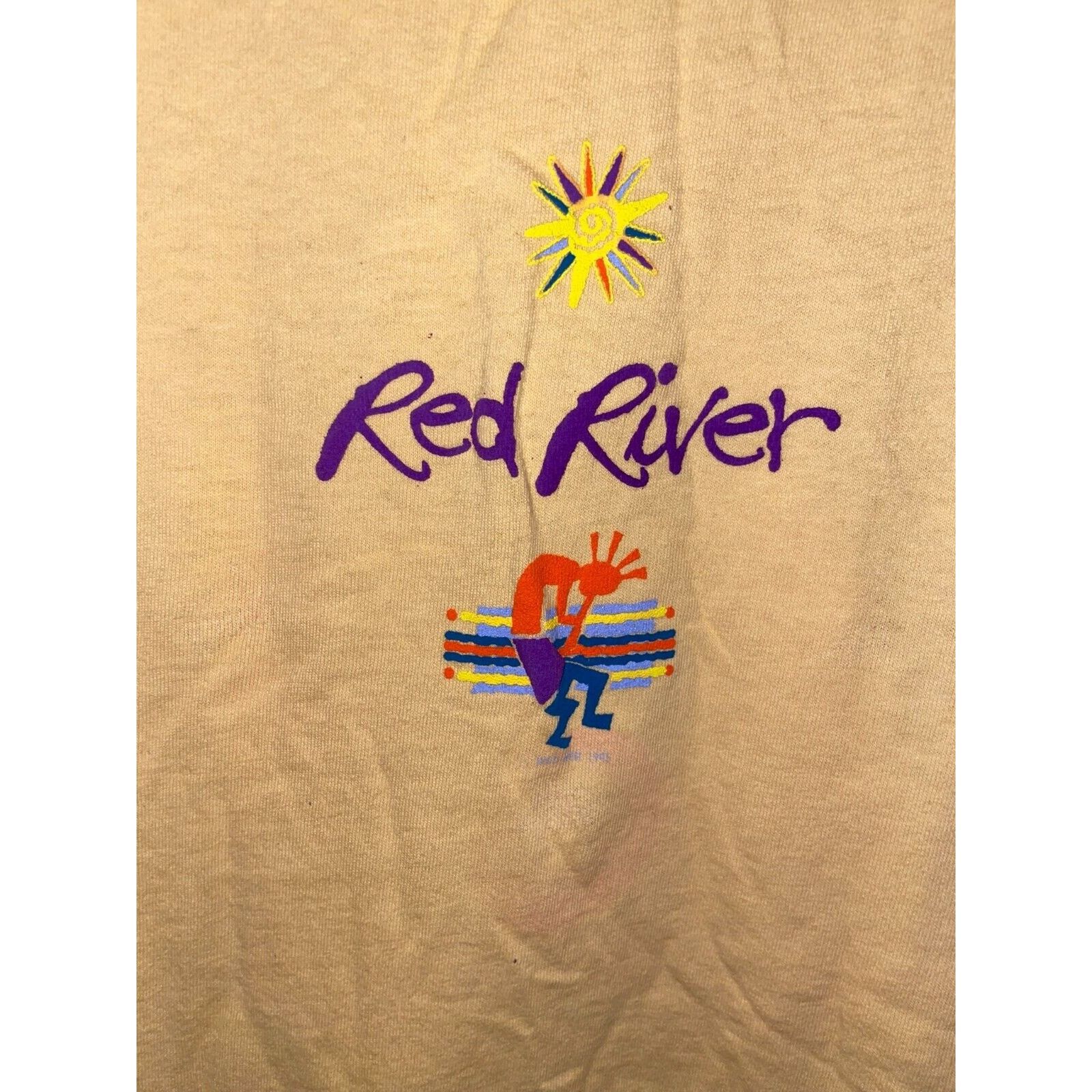 Vintage Vintage Red River Shirt Tee Yellow Native American VTG 90s L Size US L / EU 52-54 / 3 - 2 Thumbnail