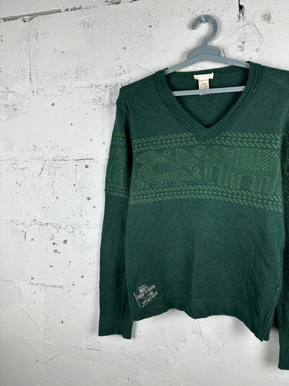 Diesel × Vintage Vintage Diesel Wool Sweater Knitwear Logo Green Size US M / EU 48-50 / 2 - 2 Thumbnail