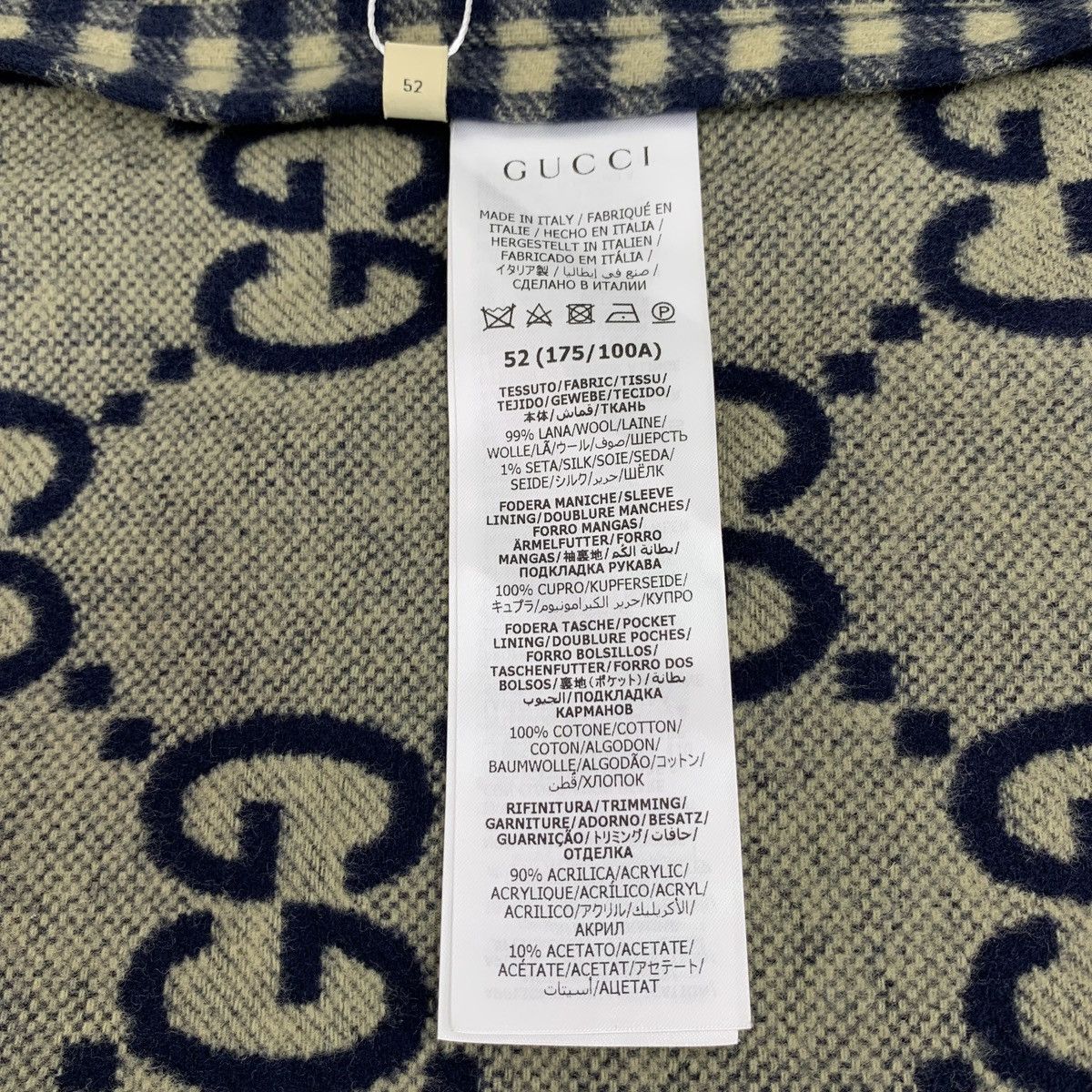 Gucci Gucci Colorblocked Logo Embroidered Plaid Wool Jacket Size XXL / US 16-18 / IT 52-54 - 7 Thumbnail